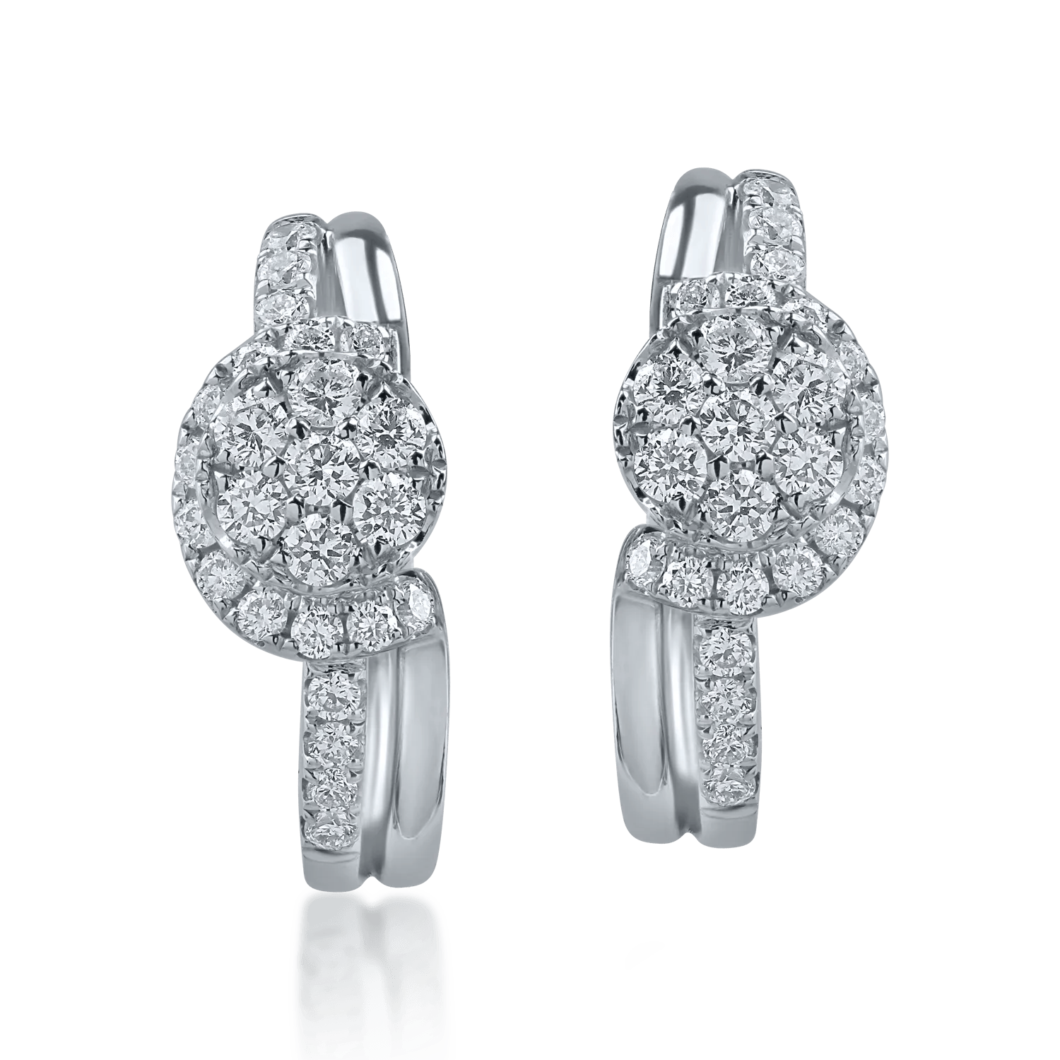 Cercei din aur alb cu diamante – Teilor Cercei din aur alb cu diamante – Teilor