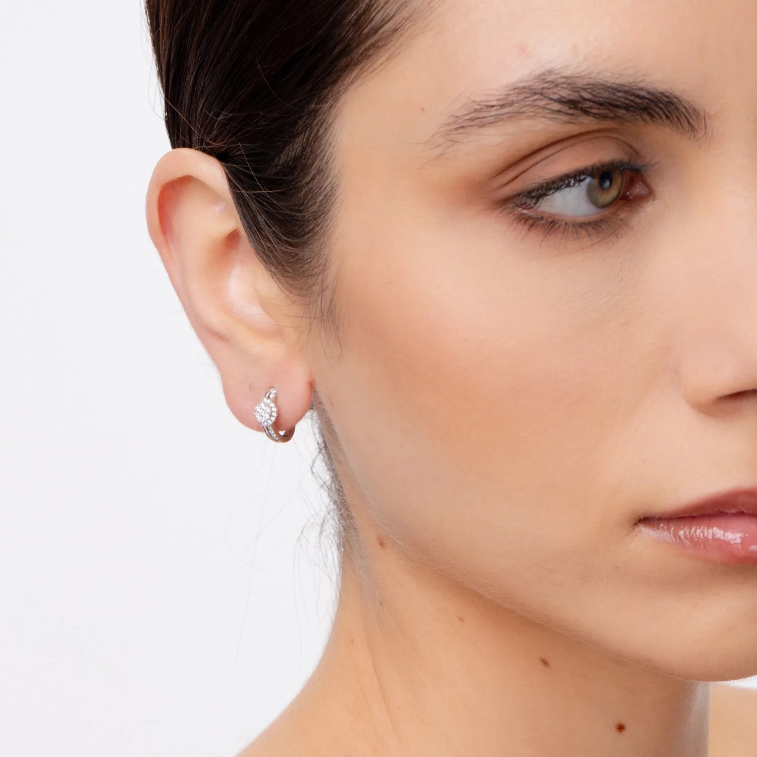 Cercei din aur alb cu diamante – Teilor Cercei din aur alb cu diamante – Teilor