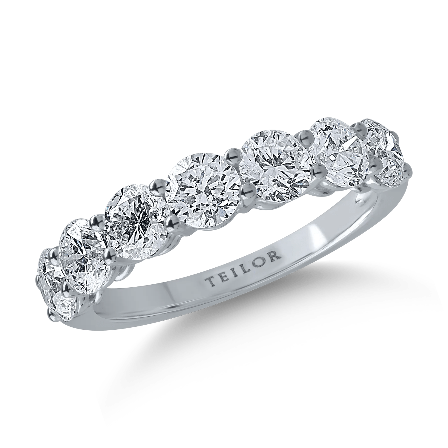 Inel semi eternity din aur alb cu diamante de 2.12ct Inel semi eternity din aur alb cu diamante de 2.12ct