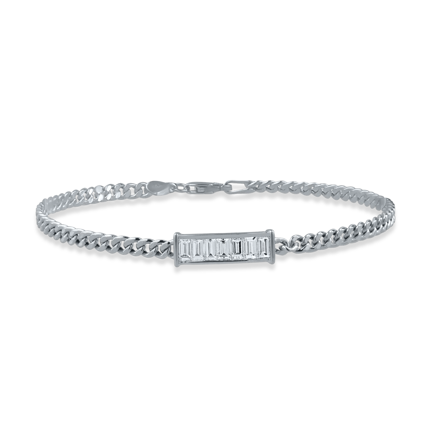 Brățară din aur alb cu diamante baguette de 0.64ct Brățară din aur alb cu diamante baguette de 0.64ct