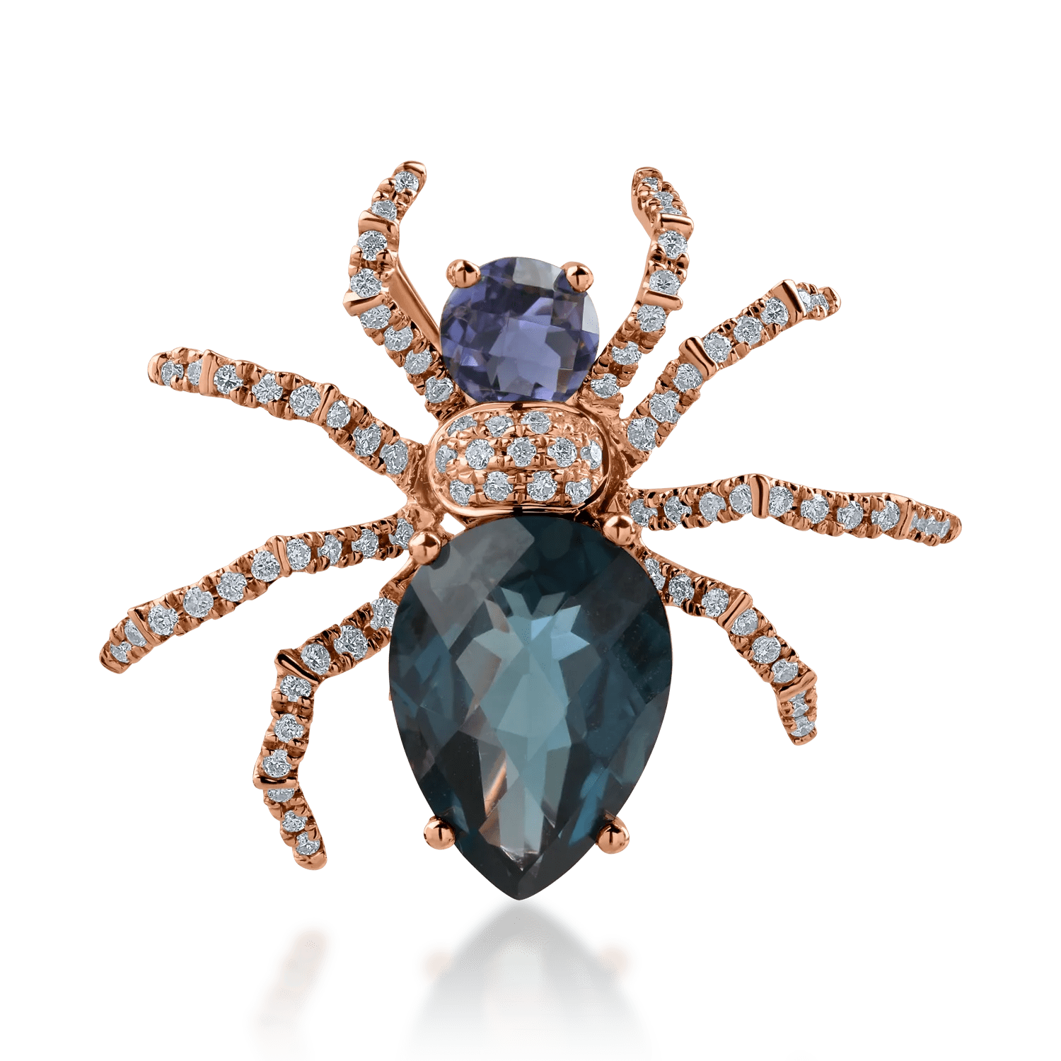 Broșă din aur roz cu pietre de 4.05ct Broșă din aur roz cu pietre de 4.05ct