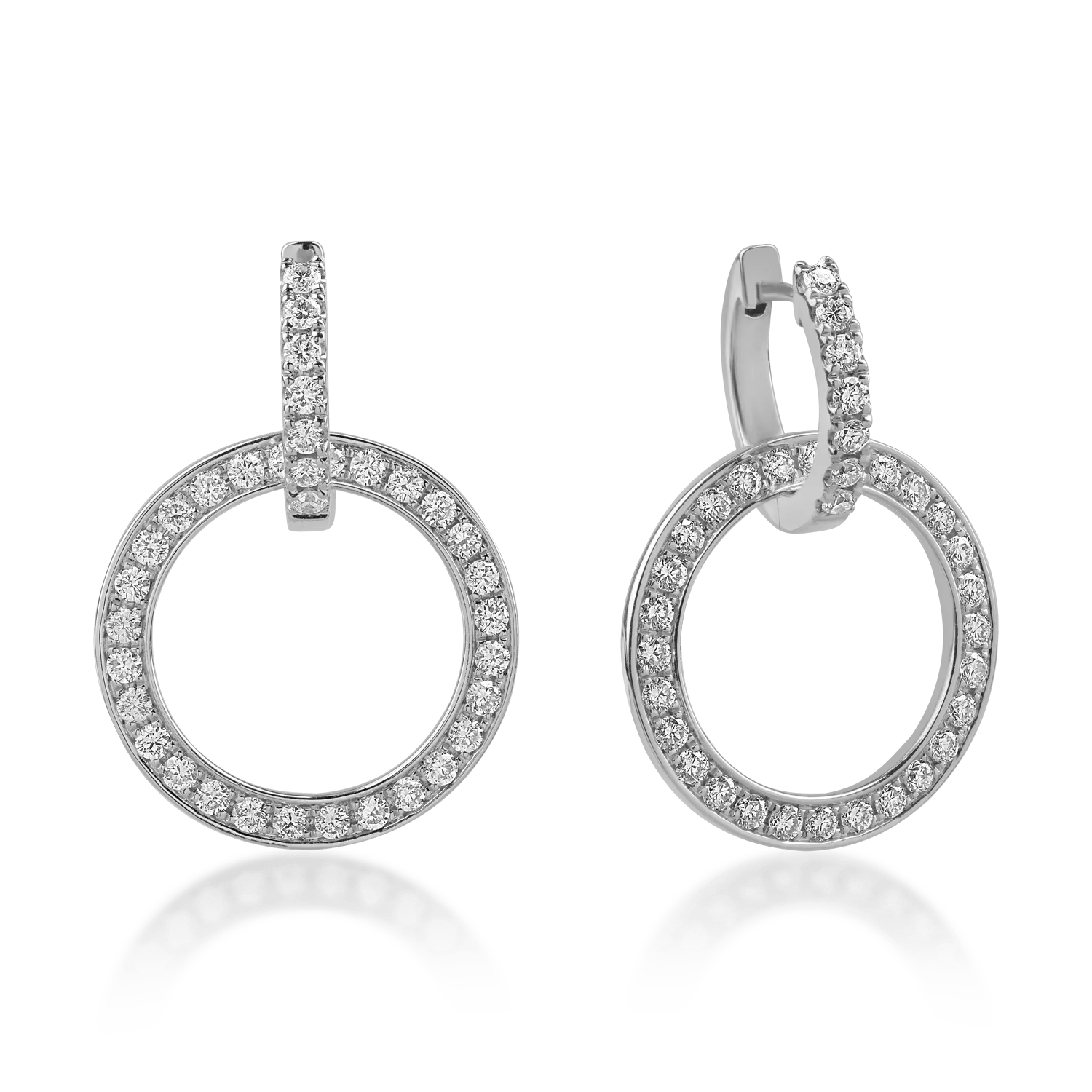 Cercei din aur alb cu diamante de 1.17ct Cercei din aur alb cu diamante de 1.17ct