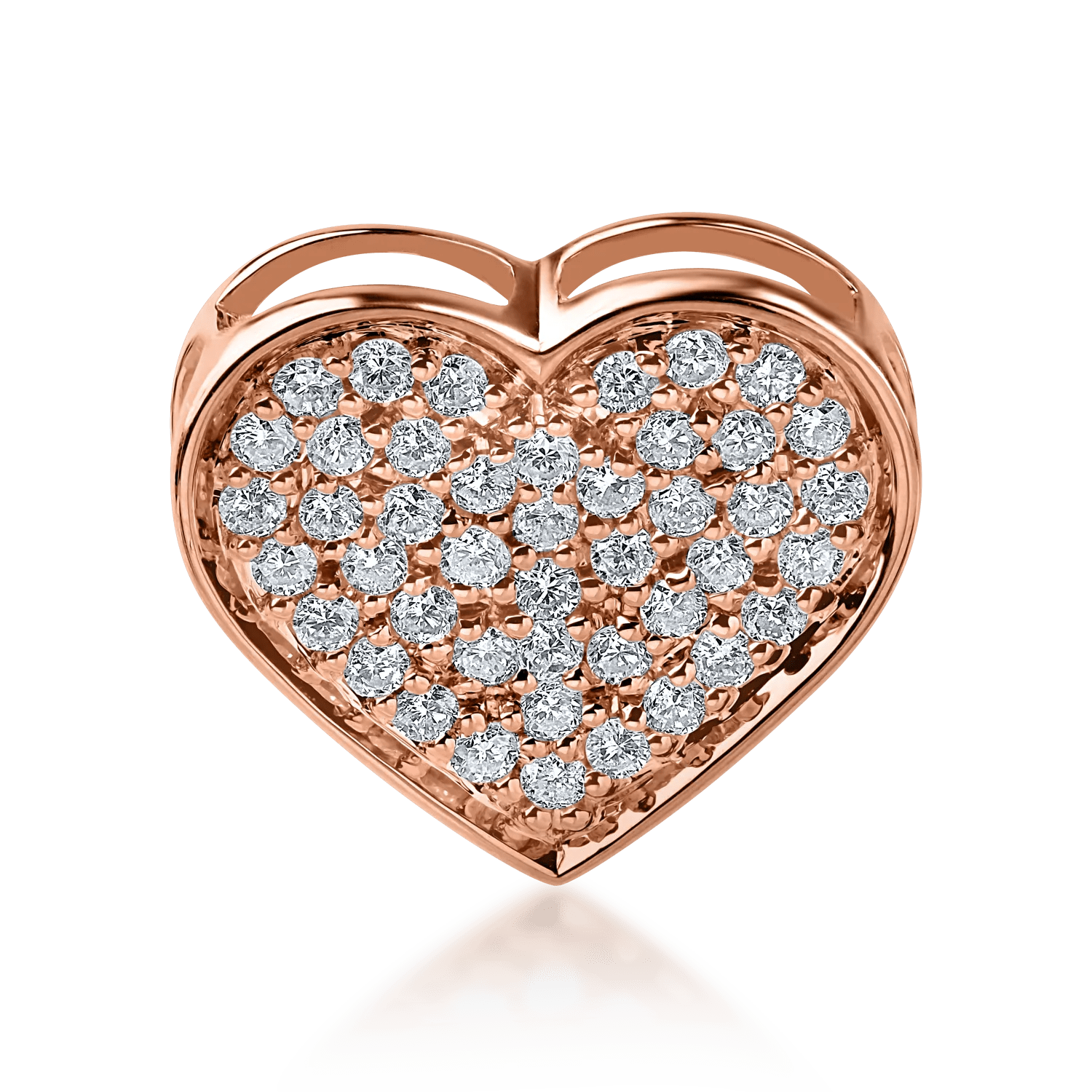 Pandantiv inimă din aur roz cu diamante 0.28ct Pandantiv inimă din aur roz cu diamante 0.28ct