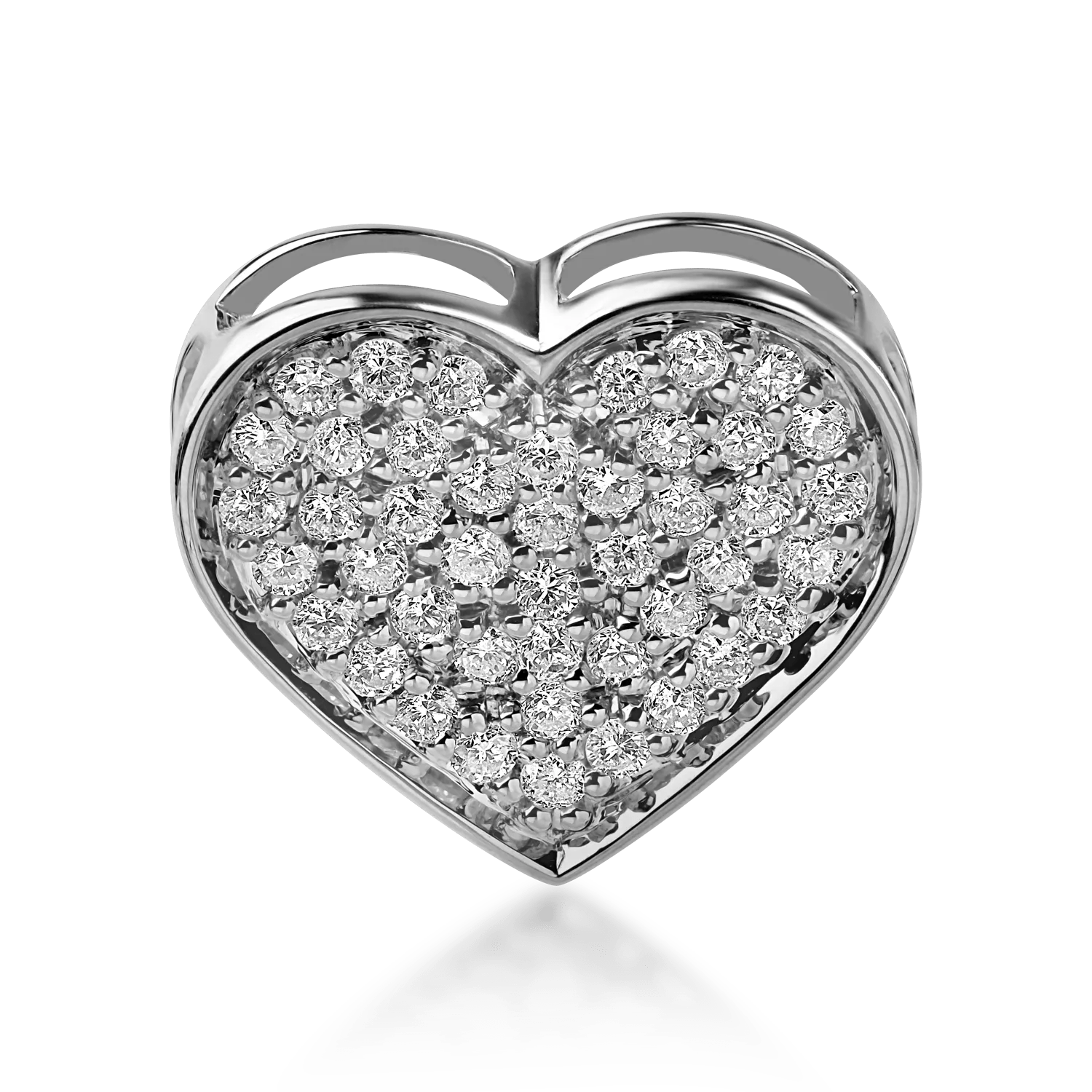 Pandantiv inimă din aur alb cu diamante de 0.28ct Pandantiv inimă din aur alb cu diamante de 0.28ct