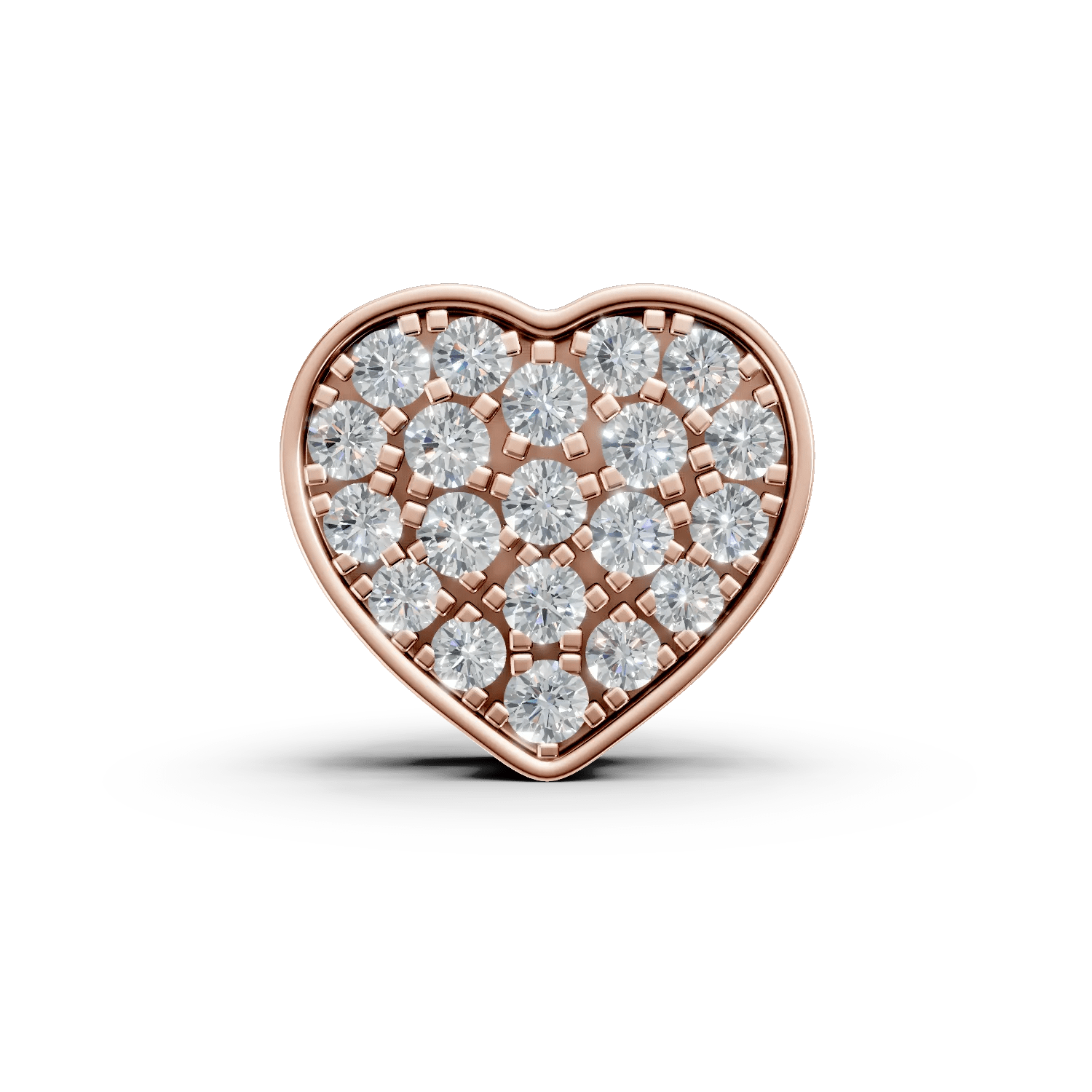 Pandantiv inimă din aur roz cu diamante 0.22ct Pandantiv inimă din aur roz cu diamante 0.22ct