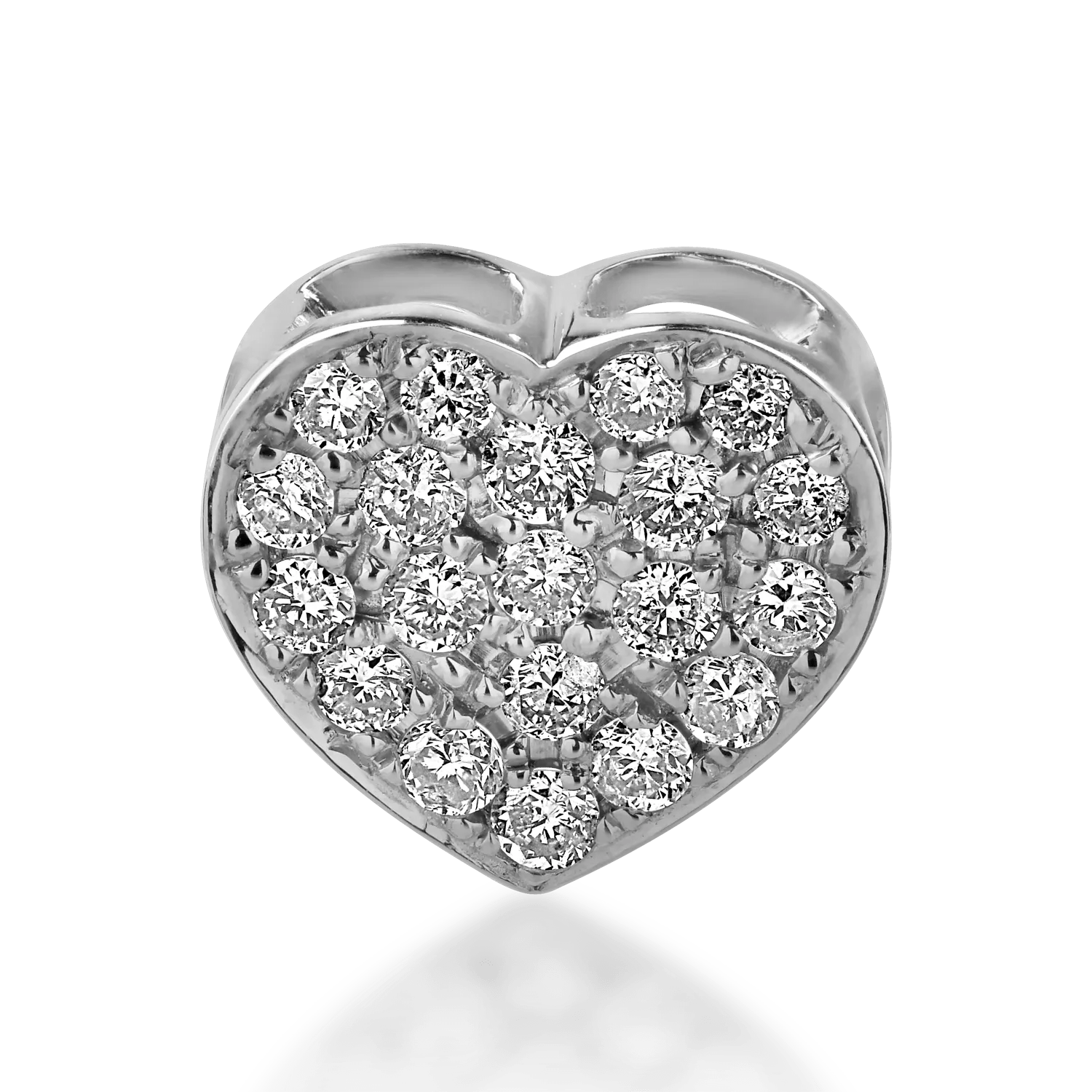 Pandantiv inima din aur alb cu diamante 0.22ct Pandantiv inima din aur alb cu diamante 0.22ct