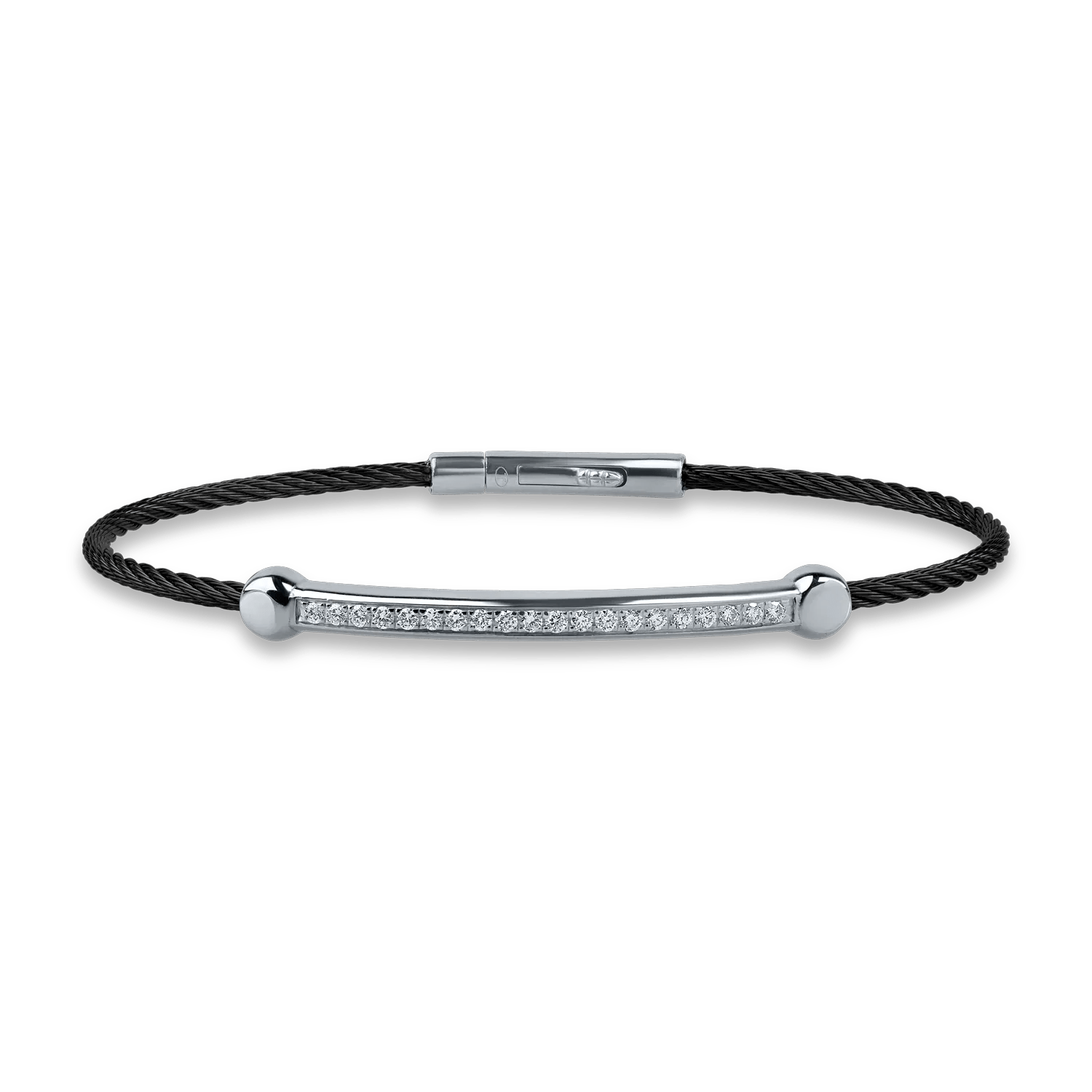 Brățara din aur alb și oțel cu diamante de 0.3ct Brățara din aur alb și oțel cu diamante de 0.3ct