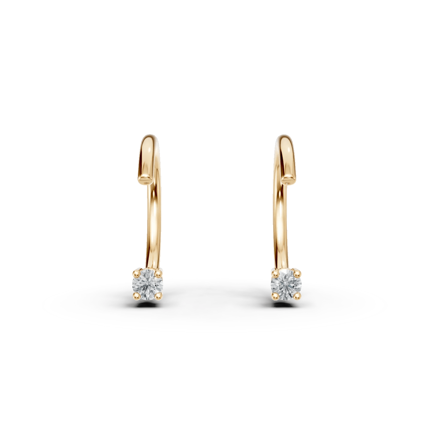 Cercei ear cuffs din aur galben Cercei ear cuffs din aur galben