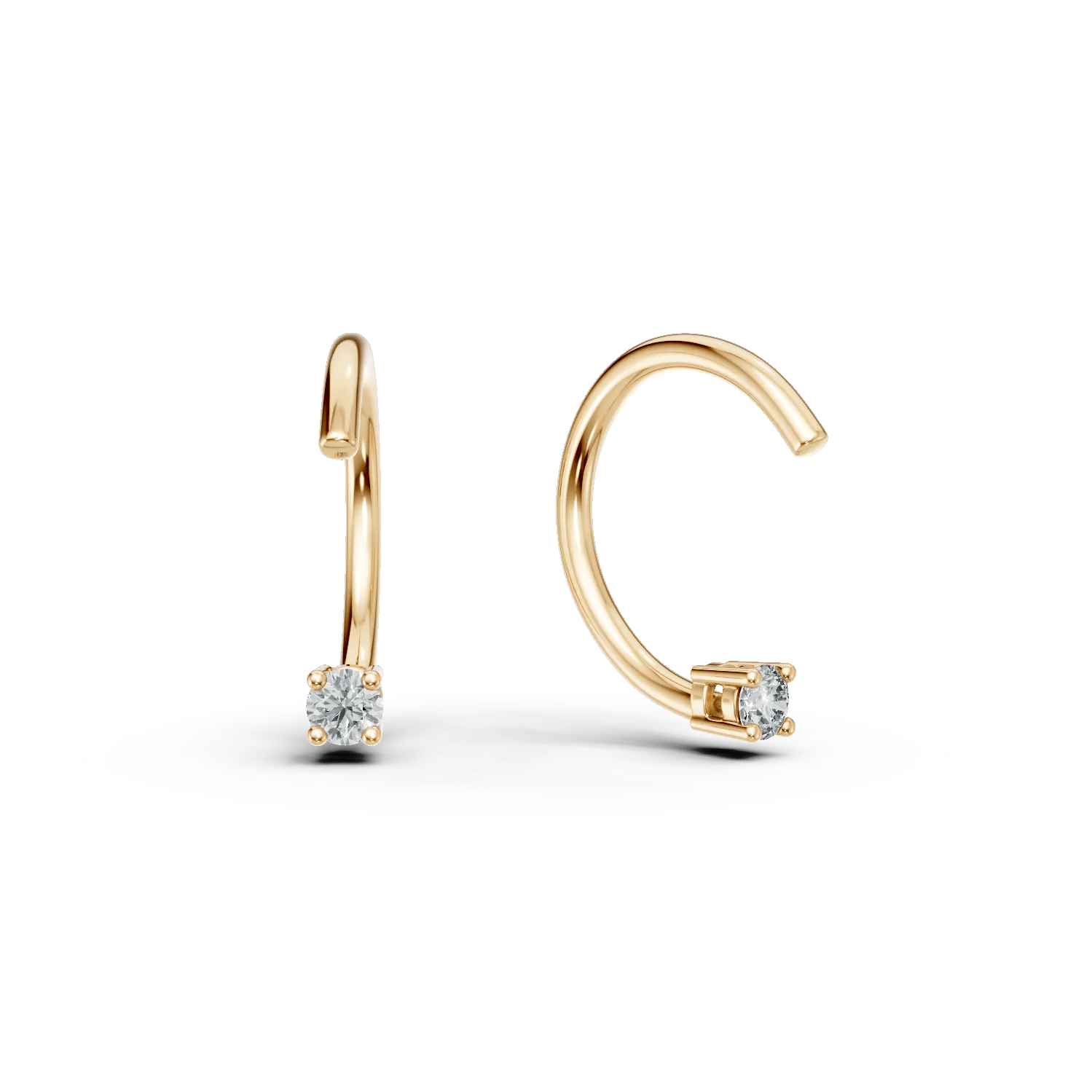 Cercei ear cuffs din aur galben – elegantă și stil Cercei ear cuffs din aur galben - elegantă și stil