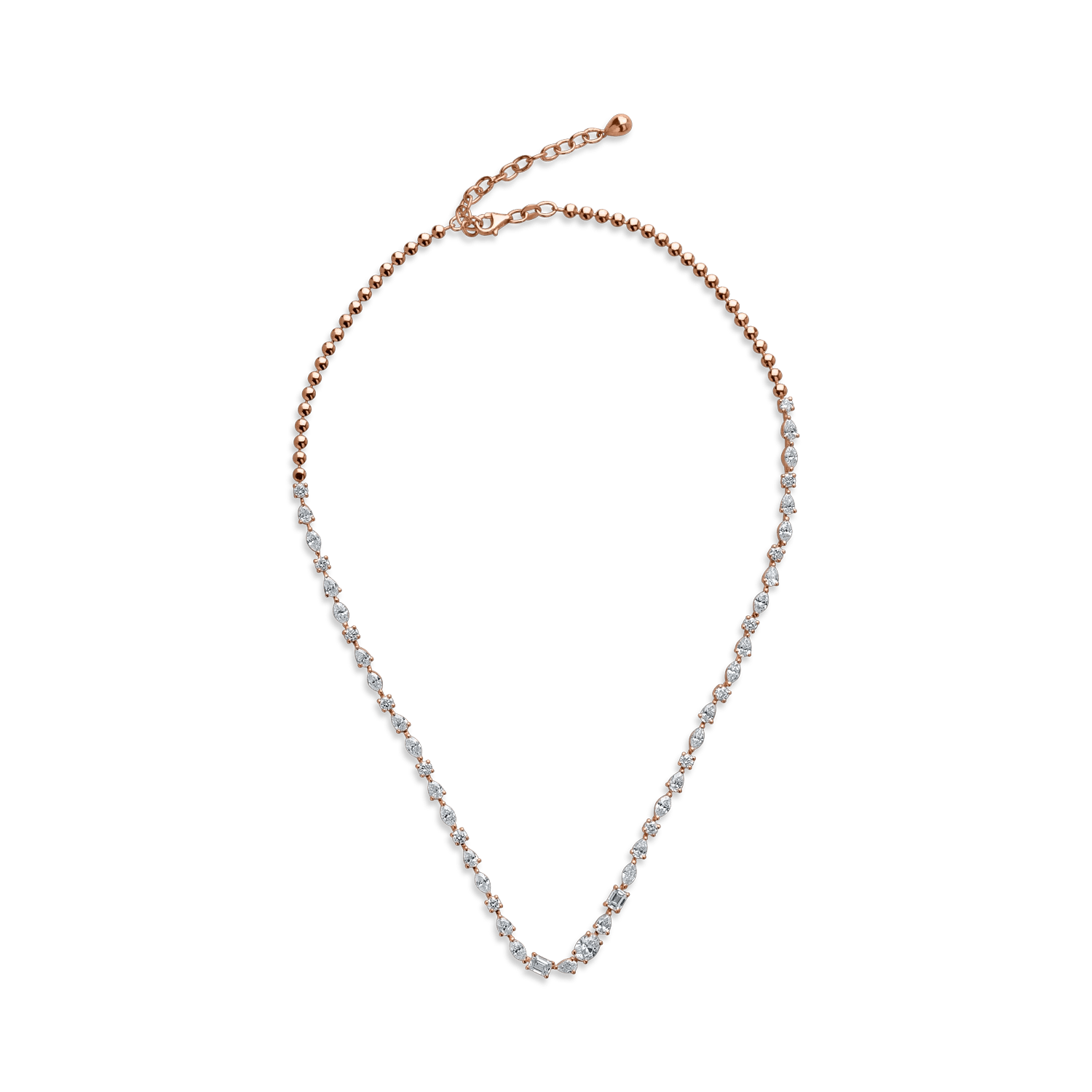 Colier tennis din aur roz cu diamante de 6.69ct Colier tennis din aur roz cu diamante de 6.69ct