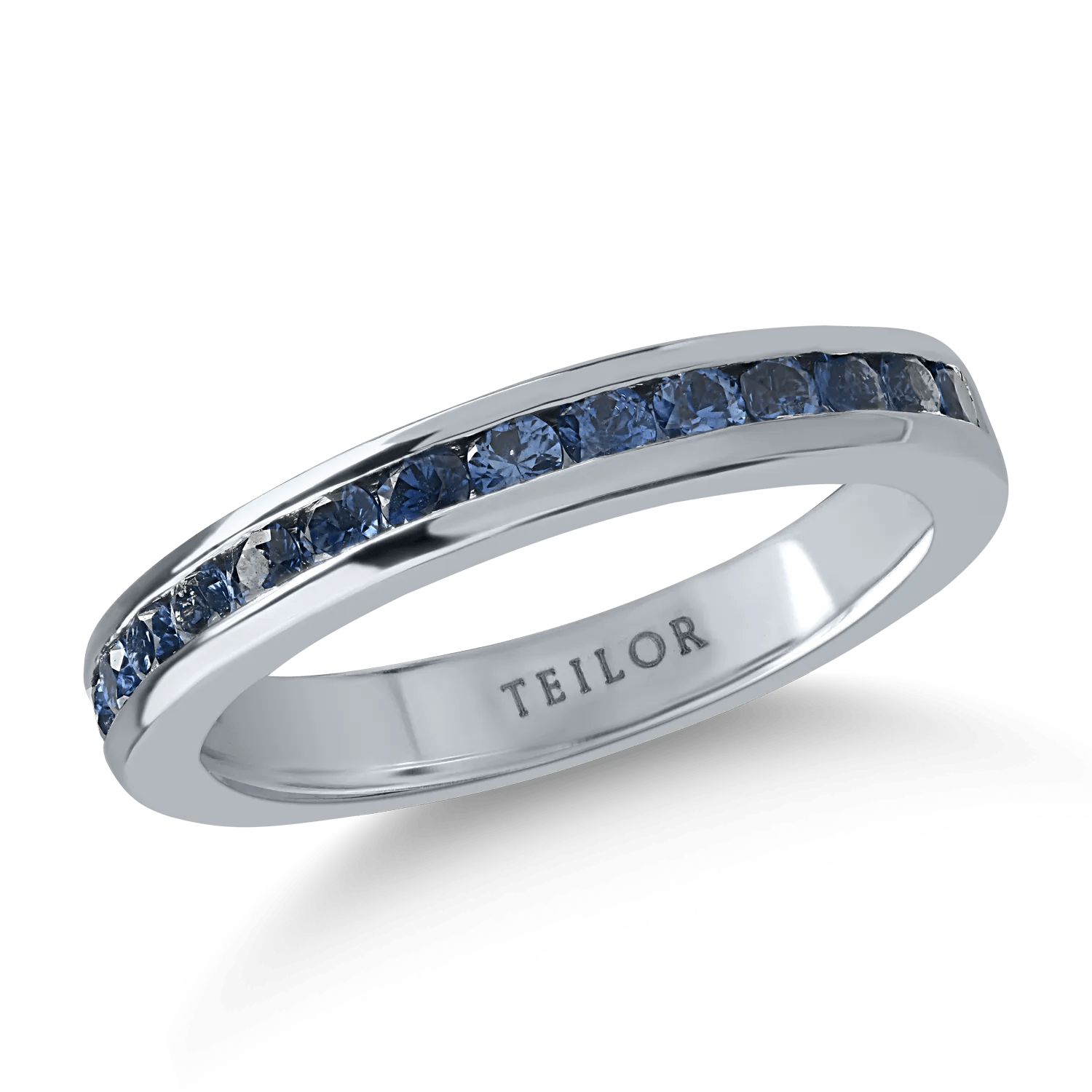 Inel semi eternity din aur alb cu safire de 0.83ct Inel semi eternity din aur alb cu safire de 0.83ct