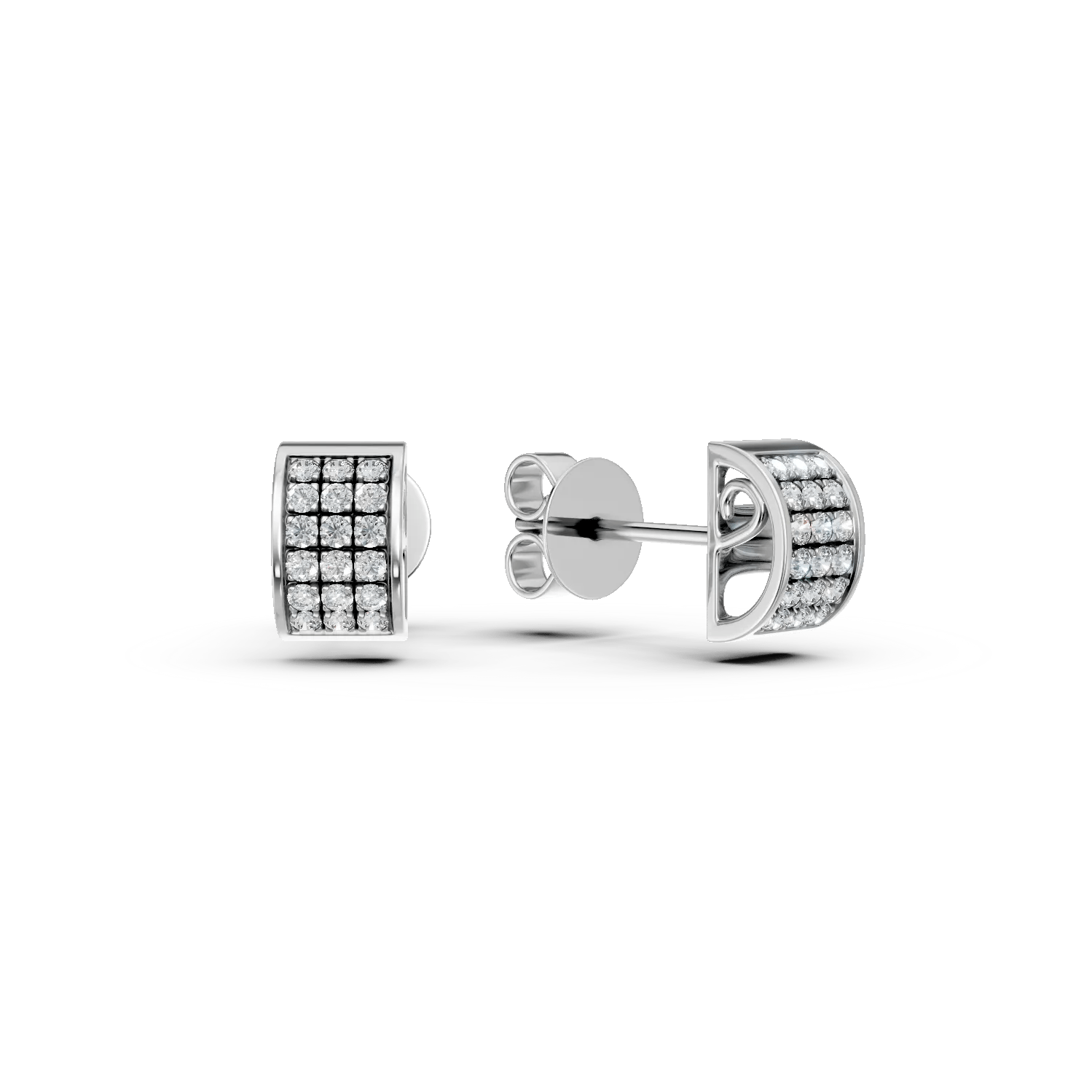 Cercei din aur alb cu diamante de 0.133ct Cercei din aur alb cu diamante de 0.133ct