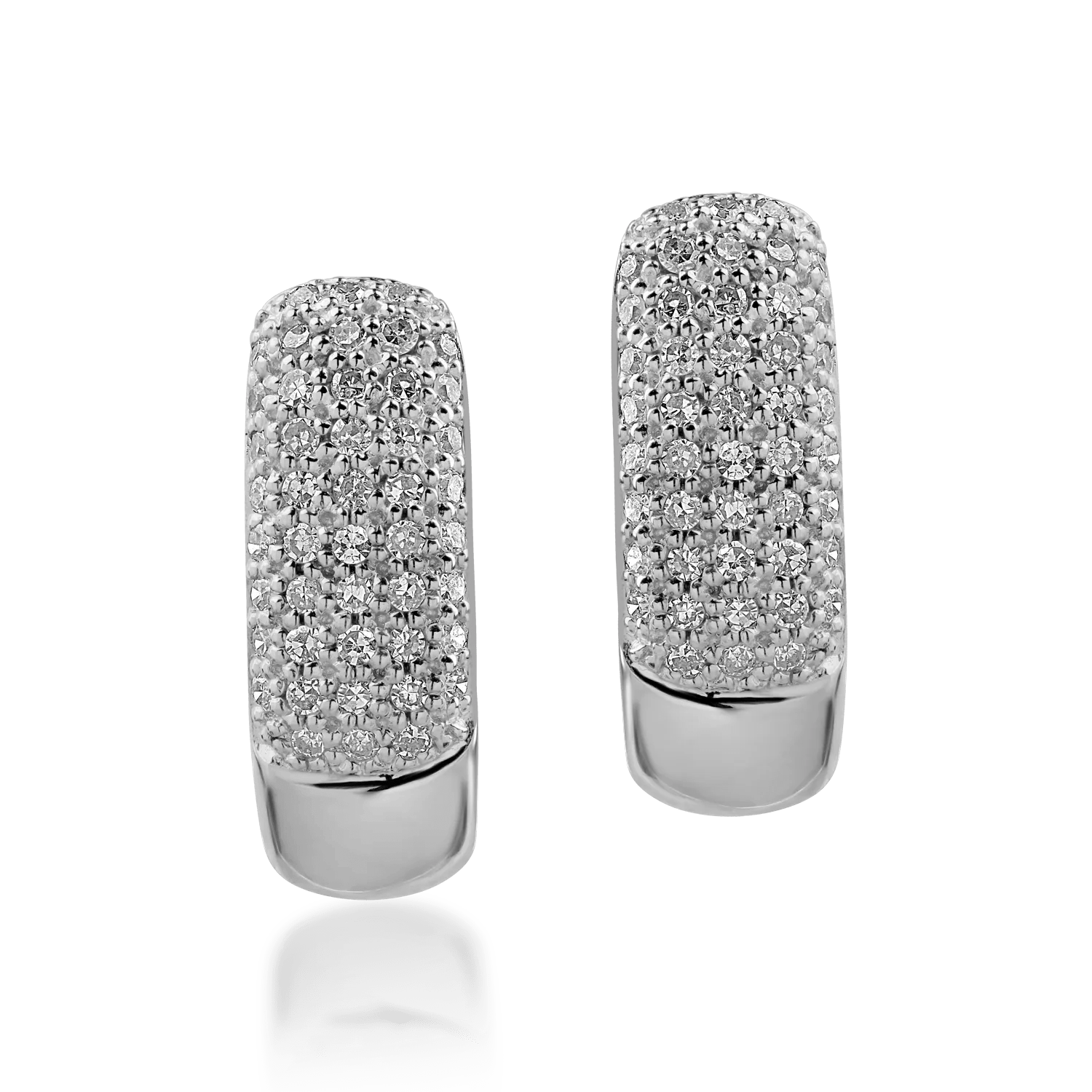 Cercei creole din aur alb cu diamante Cercei creole din aur alb cu diamante