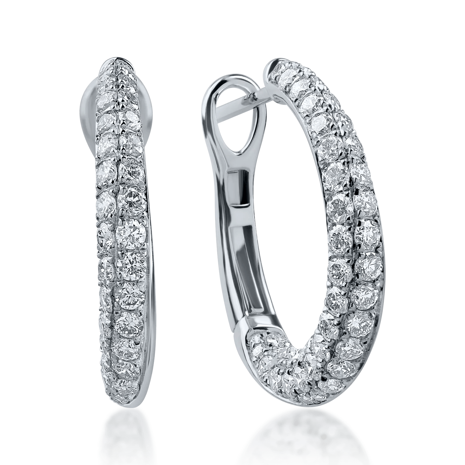 Cercei din aur alb cu diamante de 1.001ct Cercei din aur alb cu diamante de 1.001ct