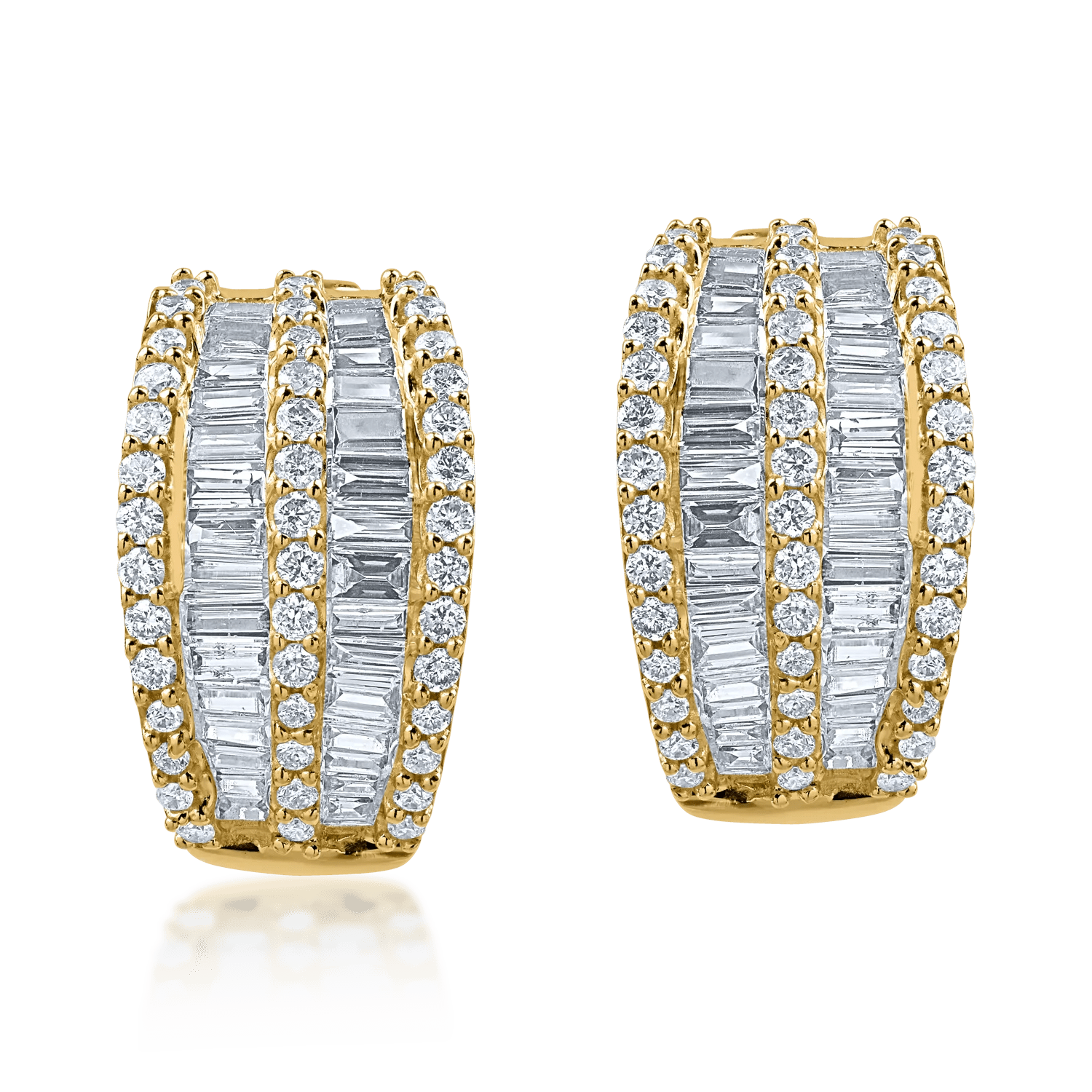 Cercei aur galben cu diamante 1ct Cercei aur galben cu diamante 1ct