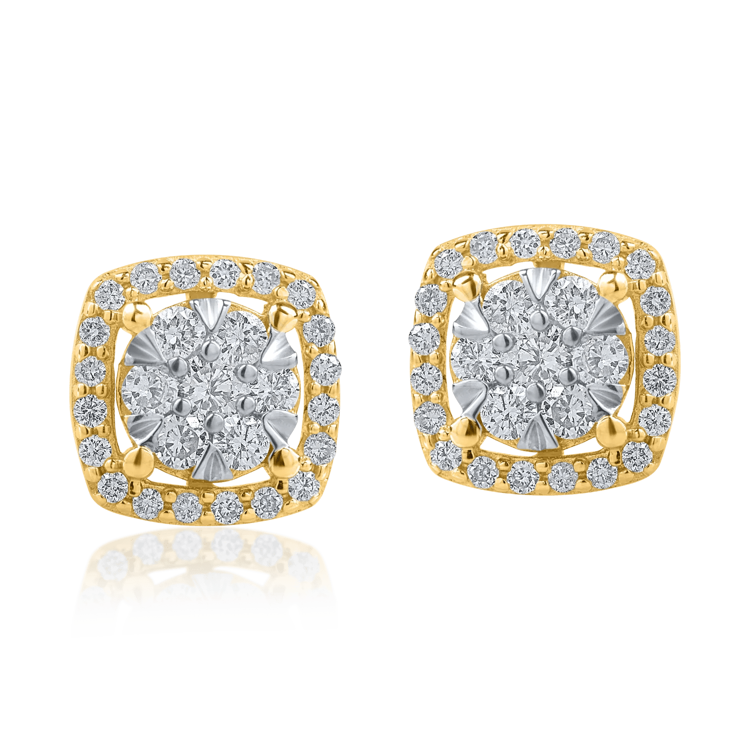 Cercei aur galben cu diamante 0.4ct Cercei aur galben cu diamante 0.4ct