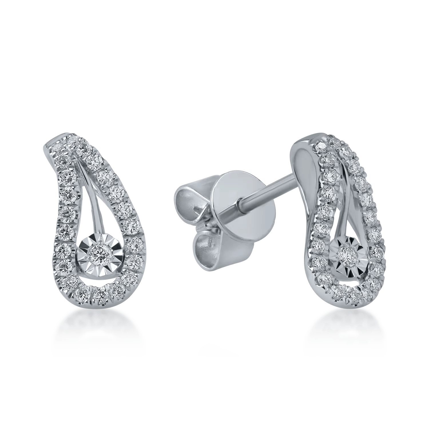 Cercei stud din aur alb cu diamante de 0.18ct Cercei stud din aur alb cu diamante de 0.18ct