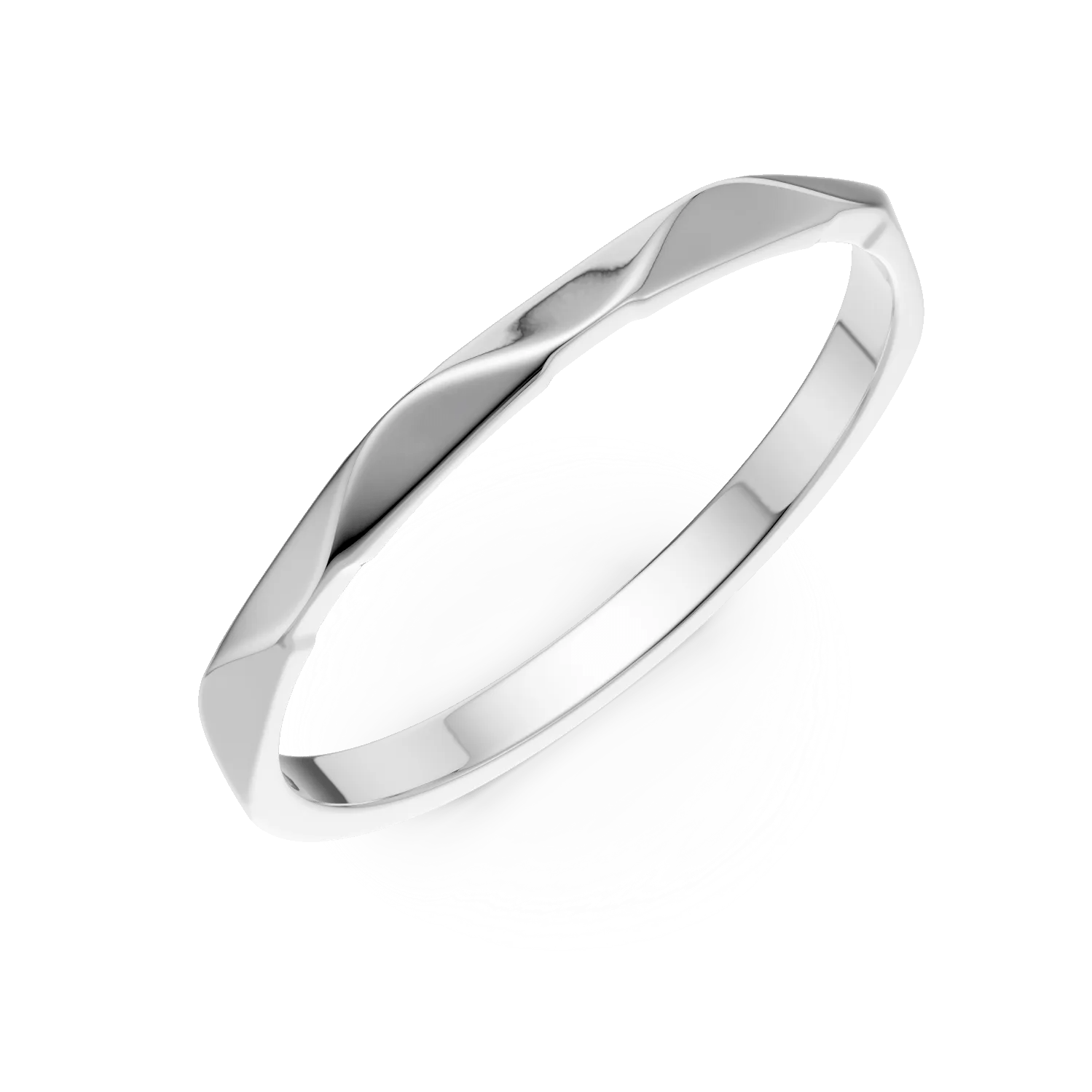 Inel din aur alb cu design minimalist Inel din aur alb cu design minimalist