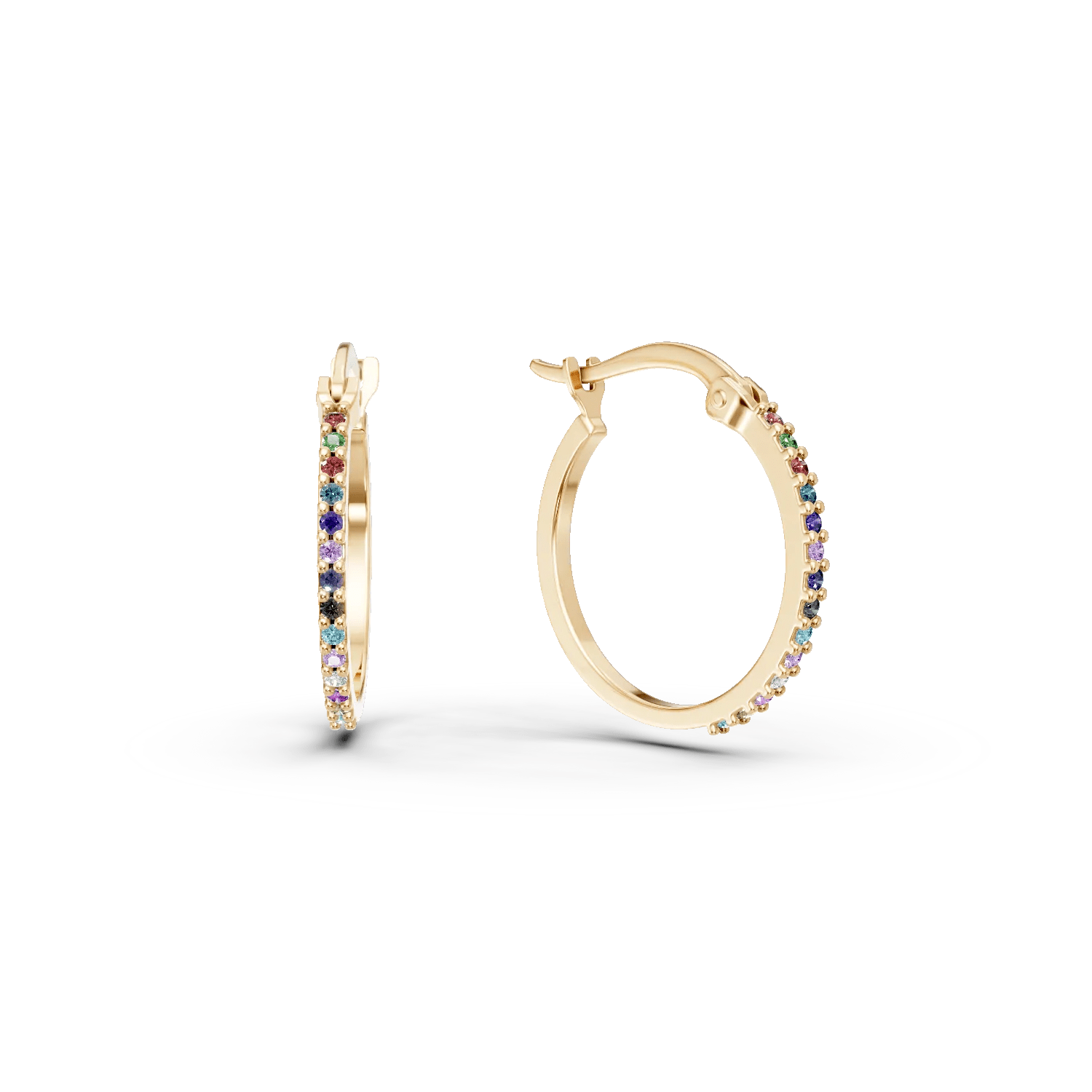 Cercei creole din aur galben cu zirconia Cercei creole din aur galben cu zirconia