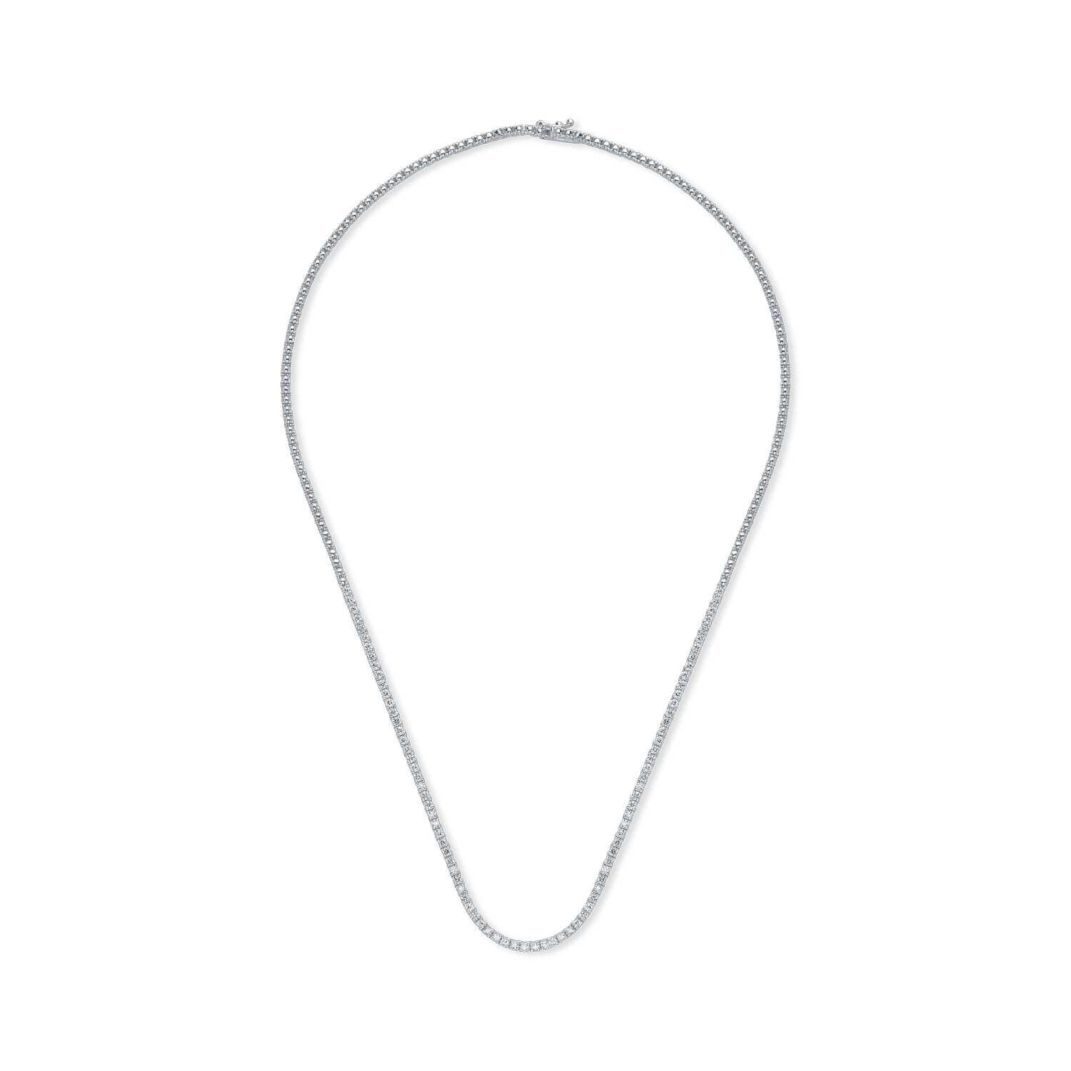 Colier tennis din aur alb cu diamante de 1ct Colier tennis din aur alb cu diamante de 1ct