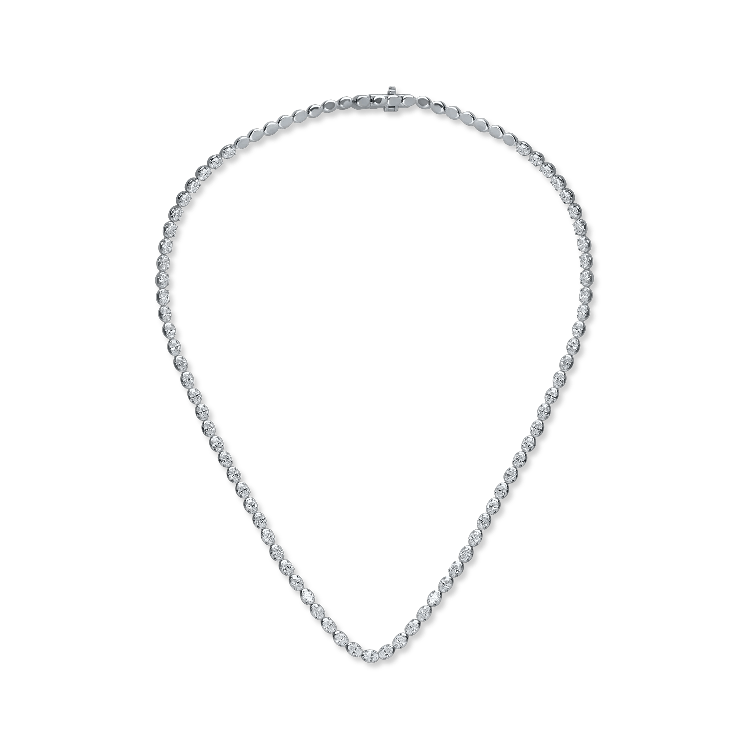 Colier tennis din aur alb cu diamante de 9.6ct Colier tennis din aur alb cu diamante de 9.6ct