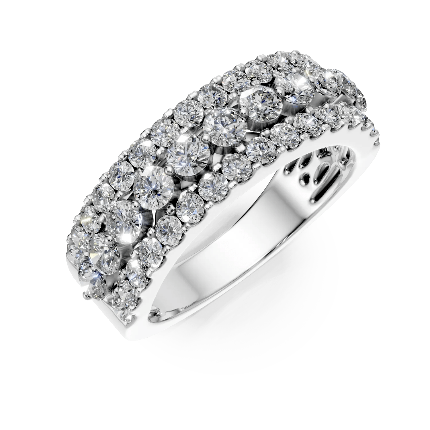 Inel melissa din aur alb cu diamante de 1.5ct create în laborator Inel melissa din aur alb cu diamante de 1.5ct create în laborator