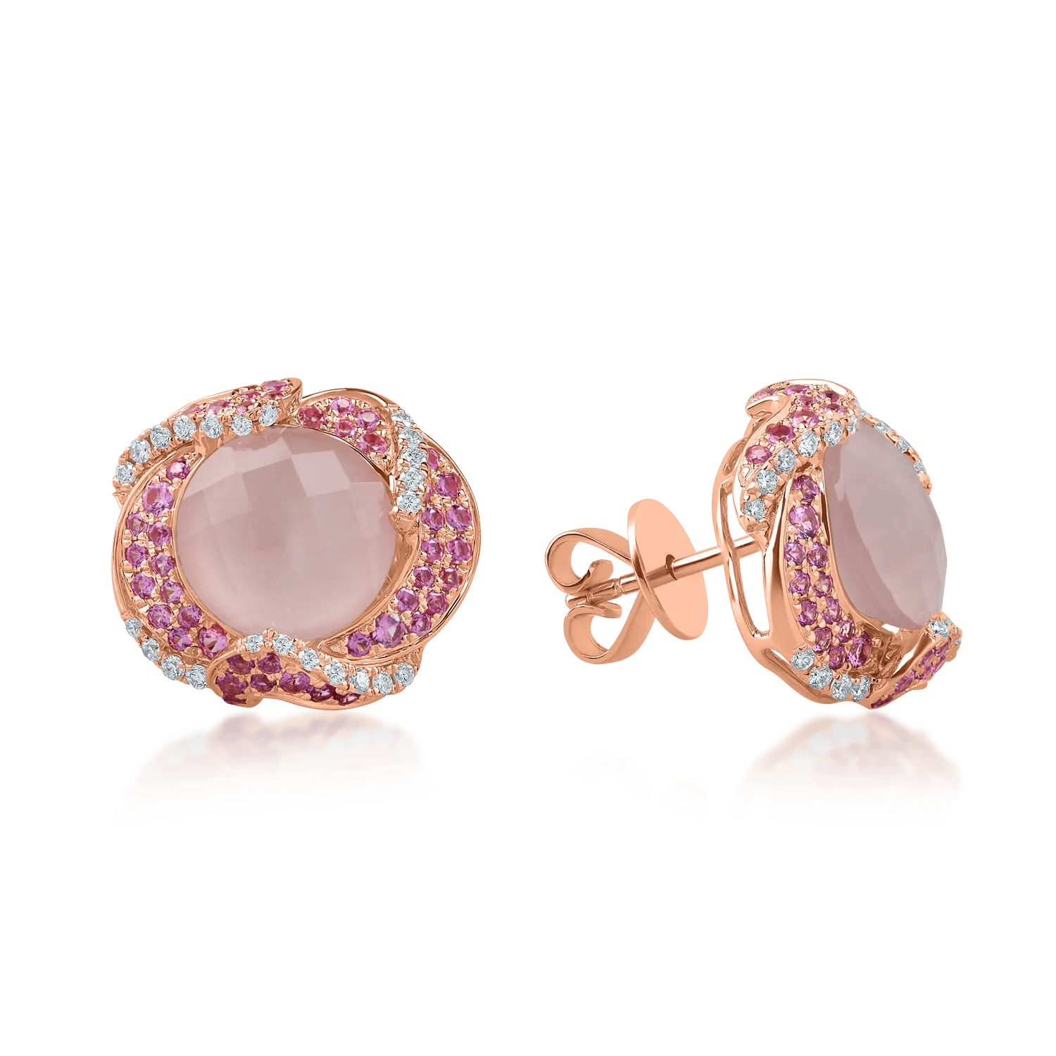 Cercei aur roz cu pietre 6.6ct Cercei aur roz cu pietre 6.6ct