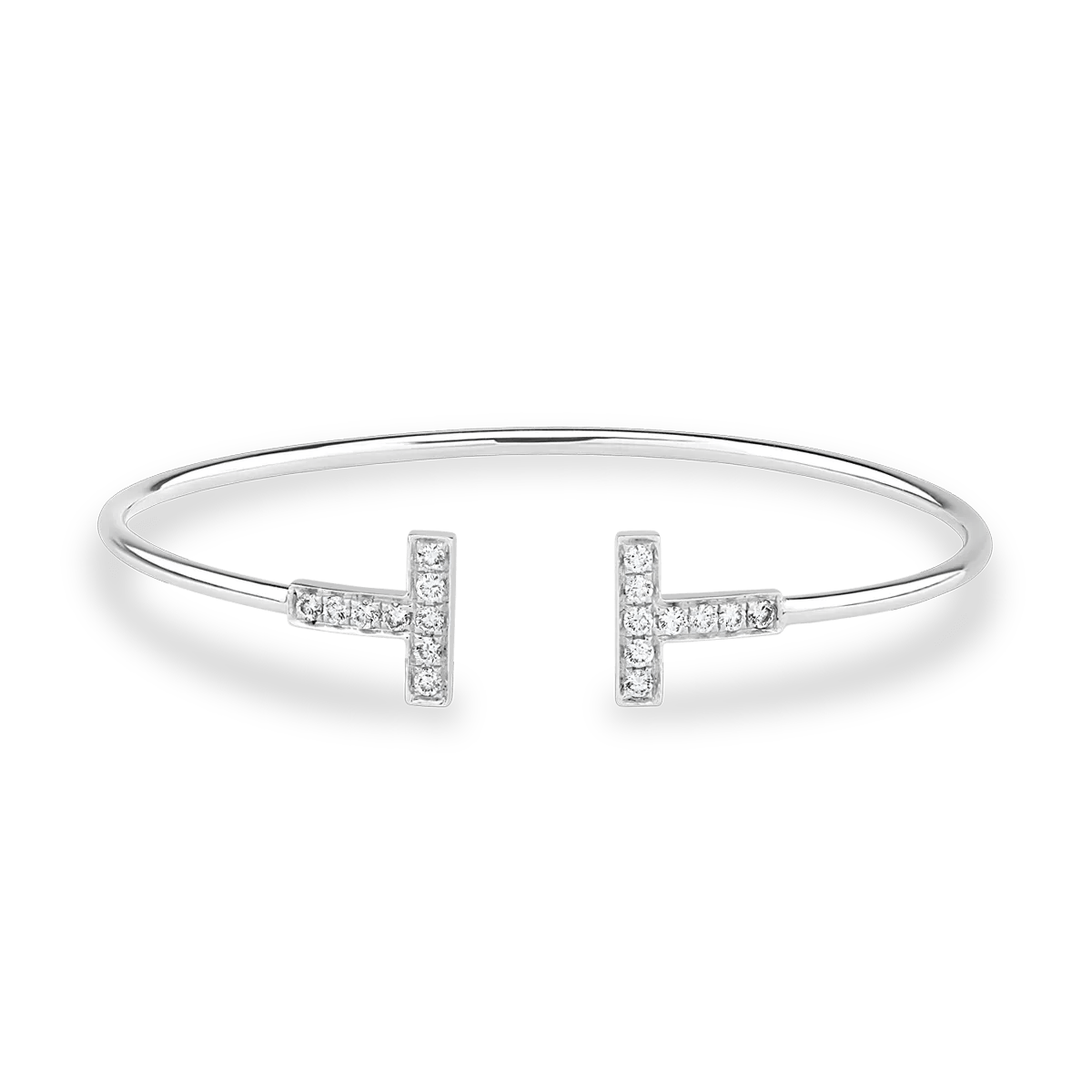 Brățară deschisă din aur alb cu diamante de 0.4ct Brățară deschisă din aur alb cu diamante de 0.4ct