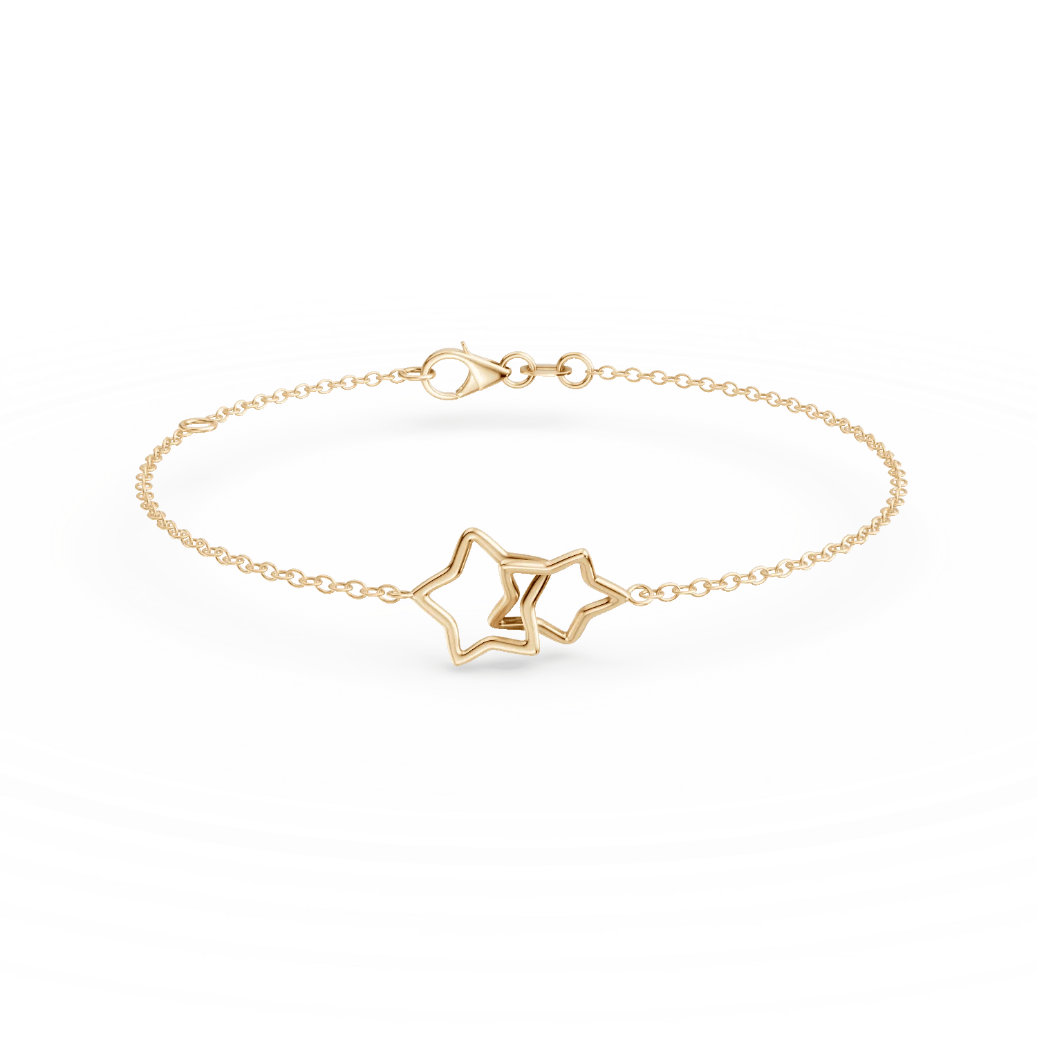 Brățară cu pandantiv steluțe din aur galben Brățară cu pandantiv steluțe din aur galben