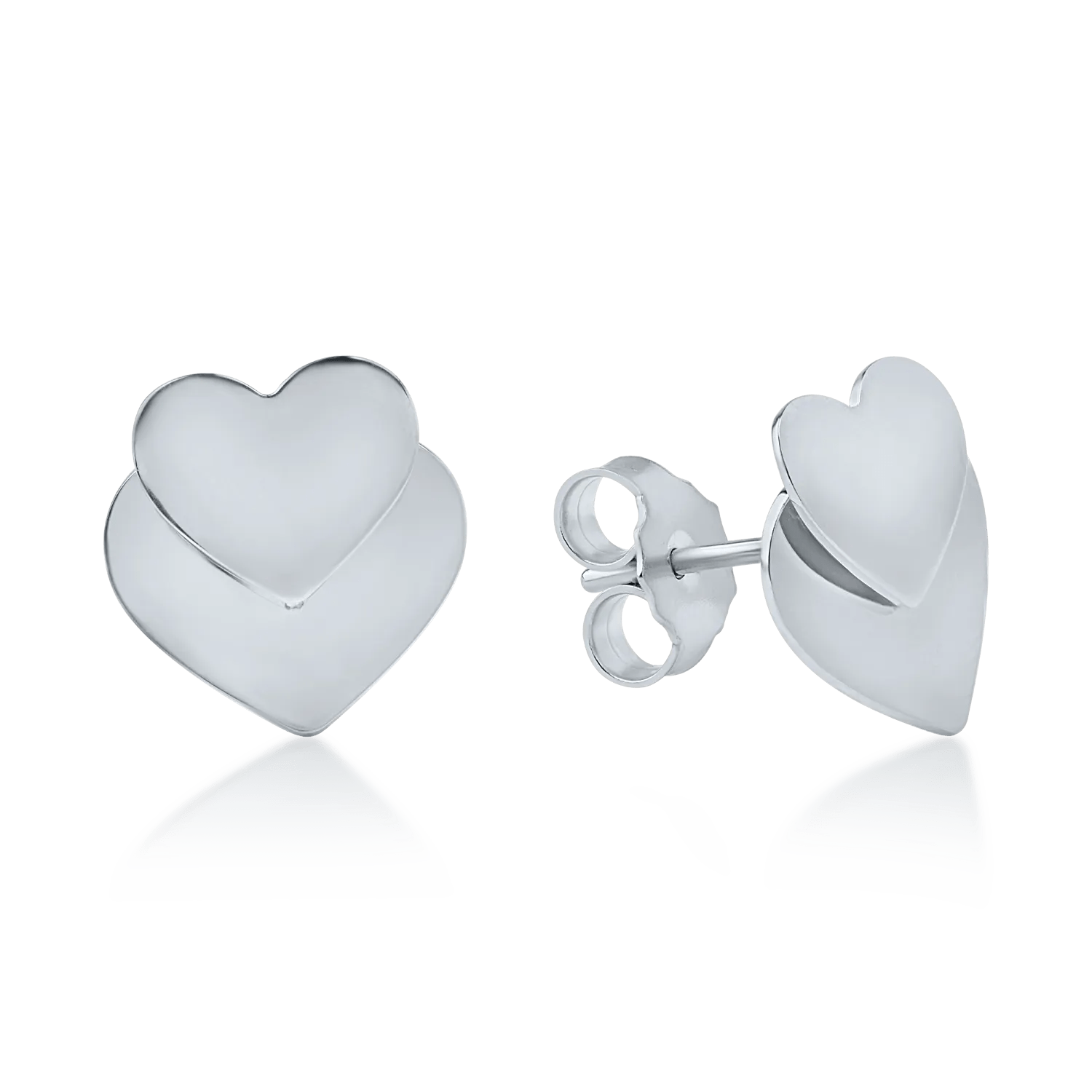 Cercei inimioare aur alb Cercei inimioare aur alb