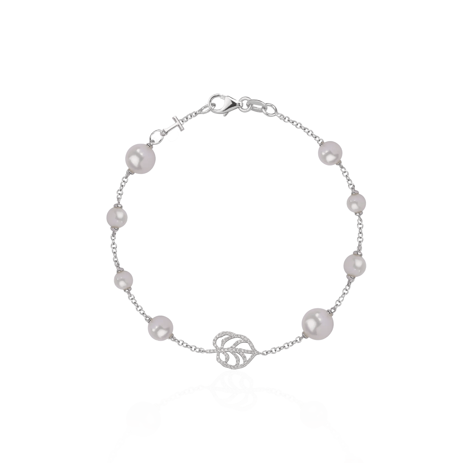 Bratără din aur alb cu perle de cultură de 18.8ct și diamante de 0.3ct – Teilor Bratără din aur alb cu perle de cultură de 18.8ct și diamante de 0.3ct – Teilor