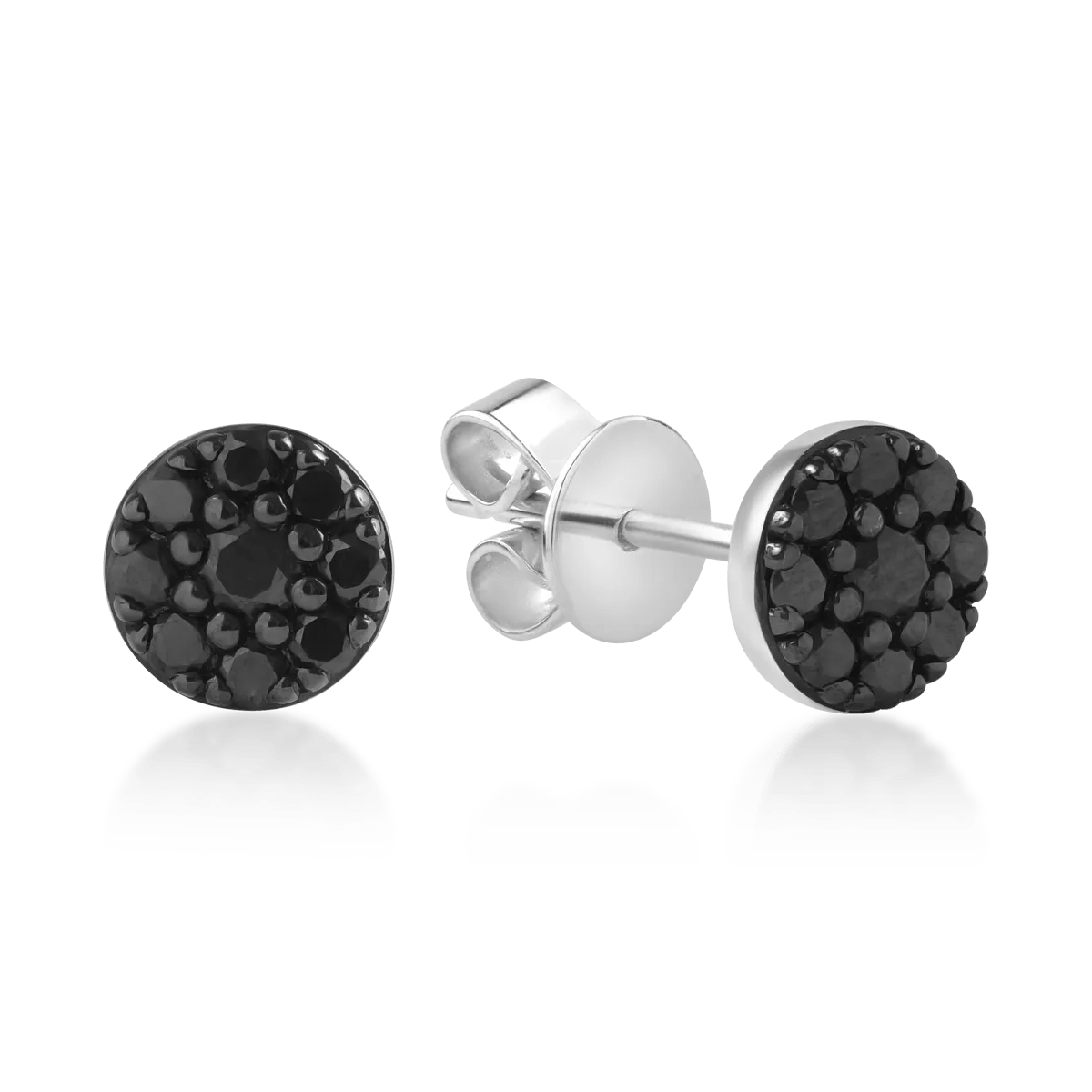 Cercei din aur alb cu diamante negre de 0.2ct Cercei din aur alb cu diamante negre de 0.2ct