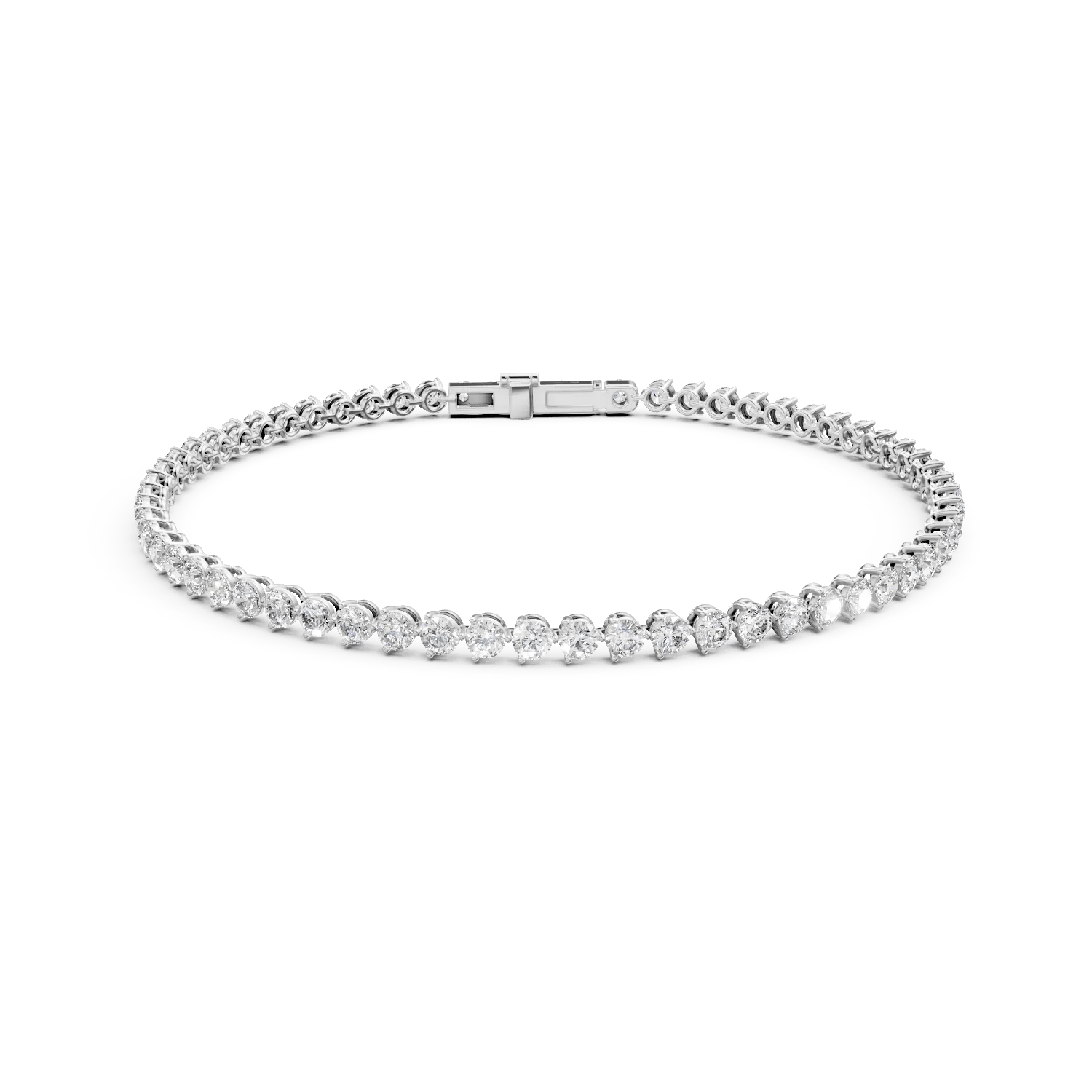 Brățară tennis din aur alb cu diamante de 2.23ct create în laborator Brățară tennis din aur alb cu diamante de 2.23ct create în laborator