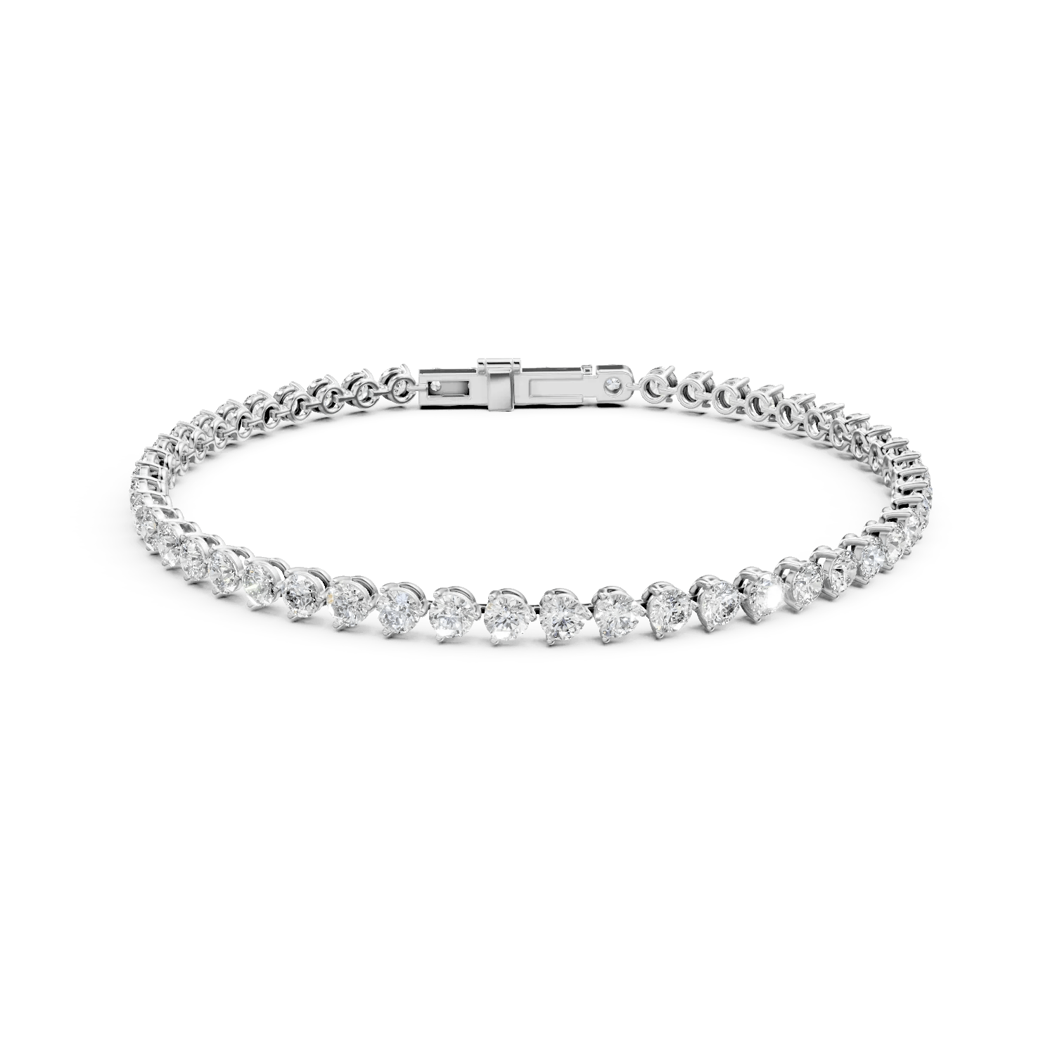 Brățară tennis din aur alb cu diamante de 3.2ct create în laborator Brățară tennis din aur alb cu diamante de 3.2ct create în laborator