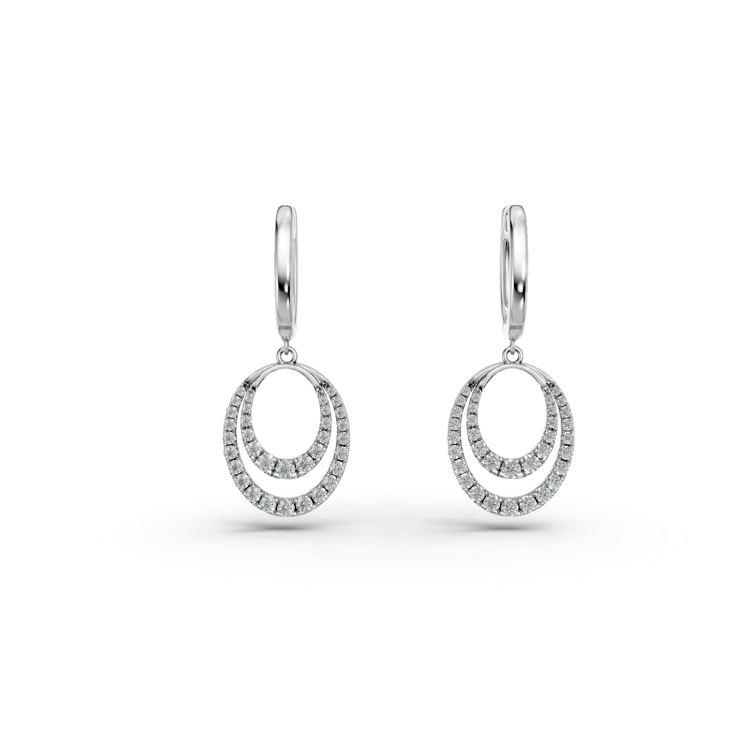 Cercei geometrici din aur alb cu diamante | Teilor Cercei geometrici din aur alb cu diamante | Teilor