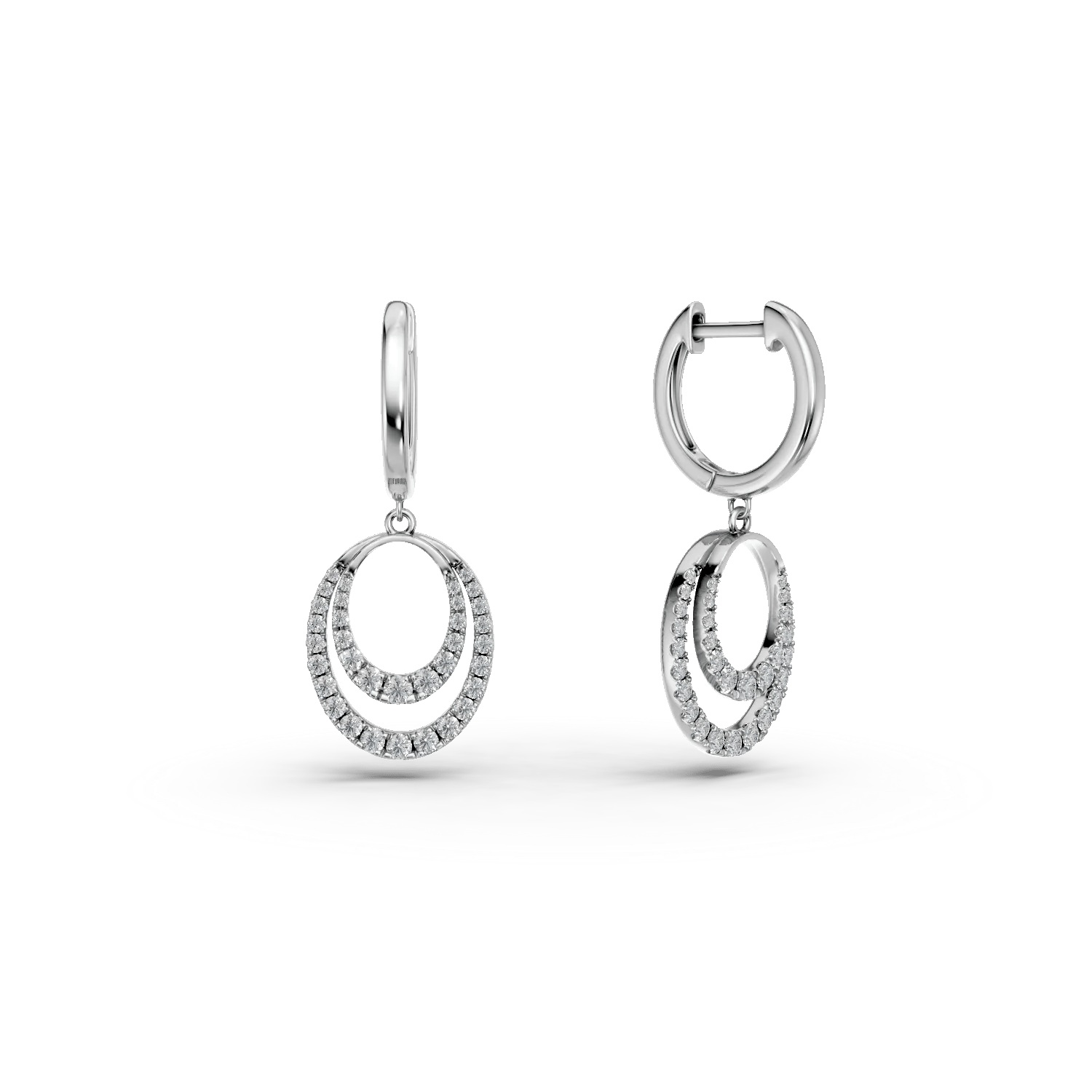 Cercei geometrici din aur alb cu diamante de 0.38ct – Teilor Cercei geometrici din aur alb cu diamante de 0.38ct – Teilor