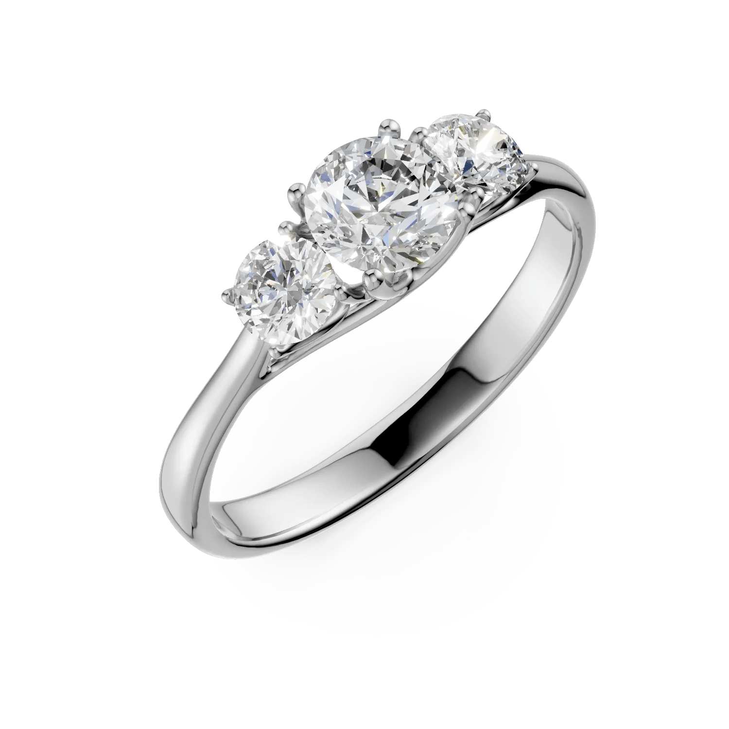 Inel cathy din aur alb cu diamante de 2.1ct create în laborator Inel cathy din aur alb cu diamante de 2.1ct create în laborator
