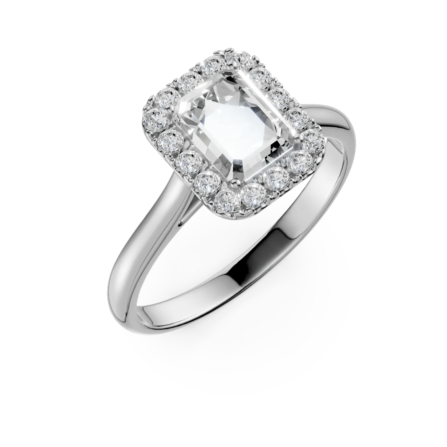 Inel colette din aur alb cu diamante create în laborator 1.2ct Inel colette din aur alb cu diamante create în laborator 1.2ct