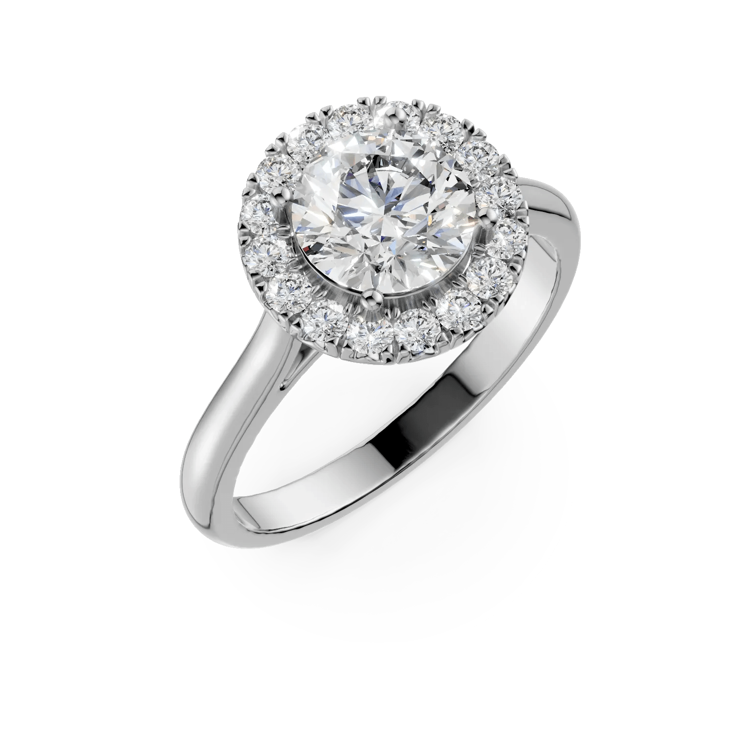 Inel celeste din aur alb cu diamante de 1.27ct create în laborator Inel celeste din aur alb cu diamante de 1.27ct create în laborator