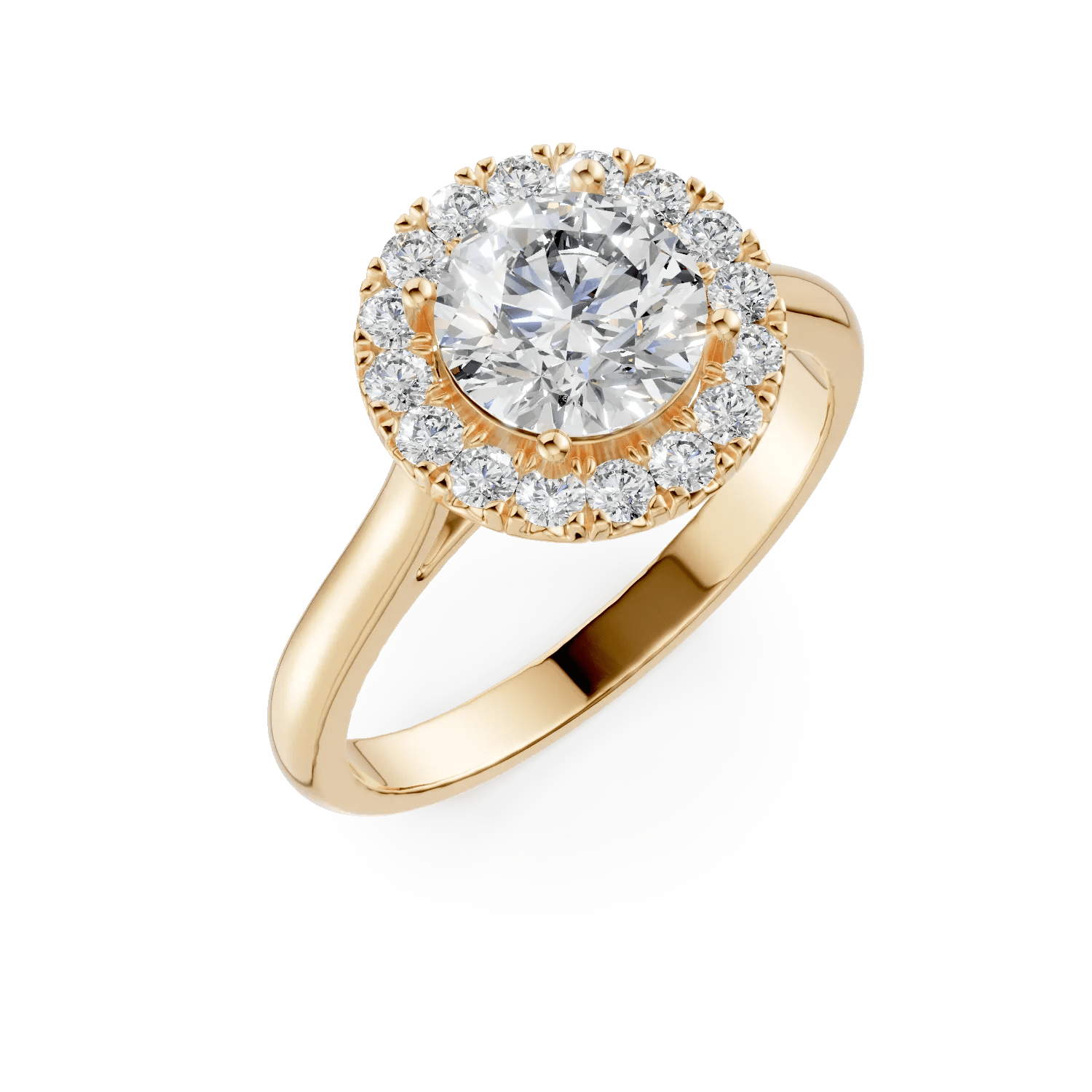 Inel celeste din aur galben cu diamante create în laborator 1.22ct Inel celeste din aur galben cu diamante create în laborator 1.22ct