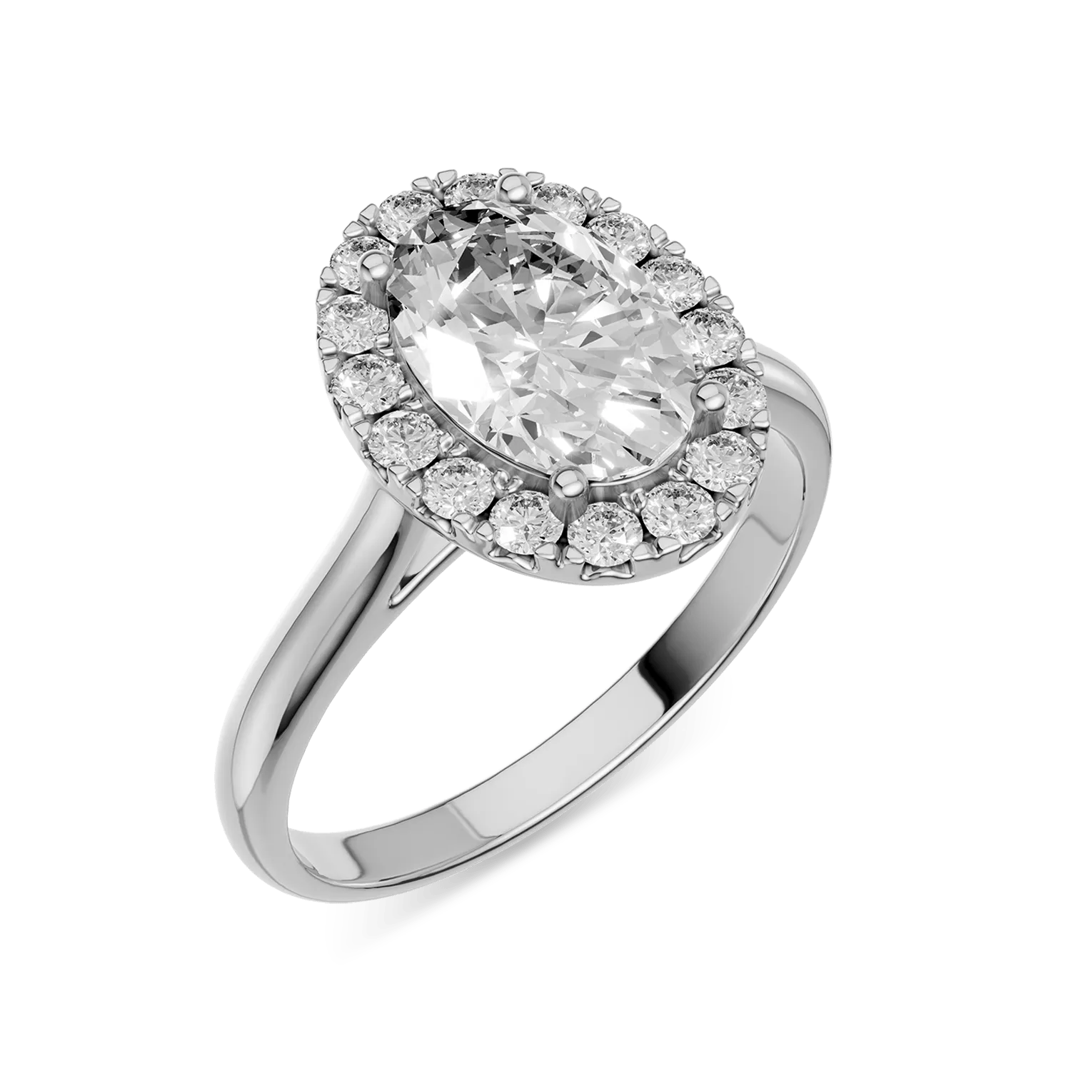 Inel alma din aur alb cu diamante de 1.2ct create în laborator Inel alma din aur alb cu diamante de 1.2ct create în laborator