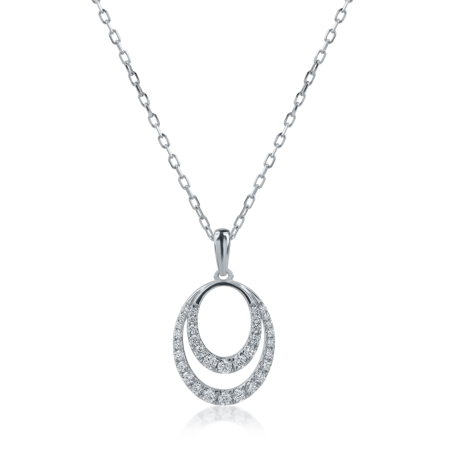 Lanț cu pandantiv din aur alb cu diamante de 0.27ct Lanț cu pandantiv din aur alb cu diamante de 0.27ct