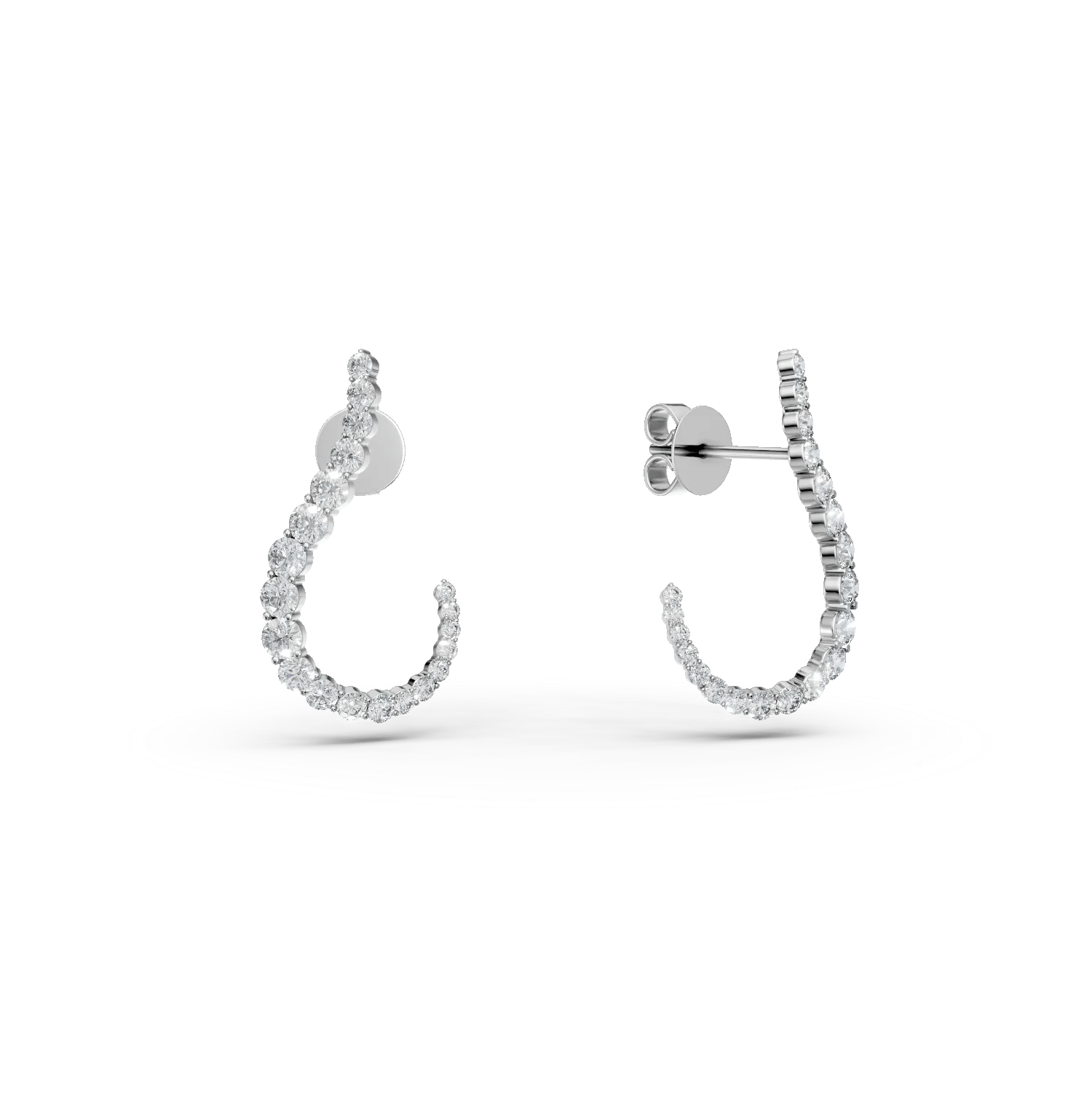 Cercei geometrici din aur alb cu diamante de 0.8ct Cercei geometrici din aur alb cu diamante de 0.8ct