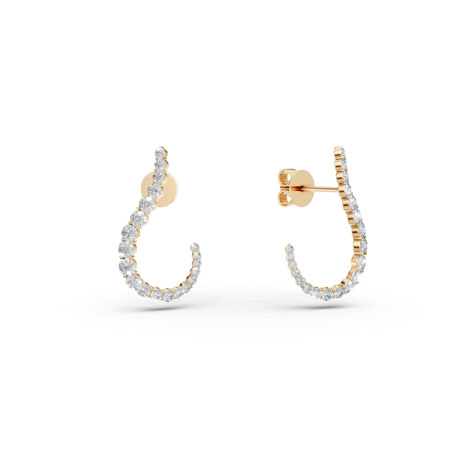 Cercei geometrici din aur galben cu diamante de 0.8ct Cercei geometrici din aur galben cu diamante de 0.8ct
