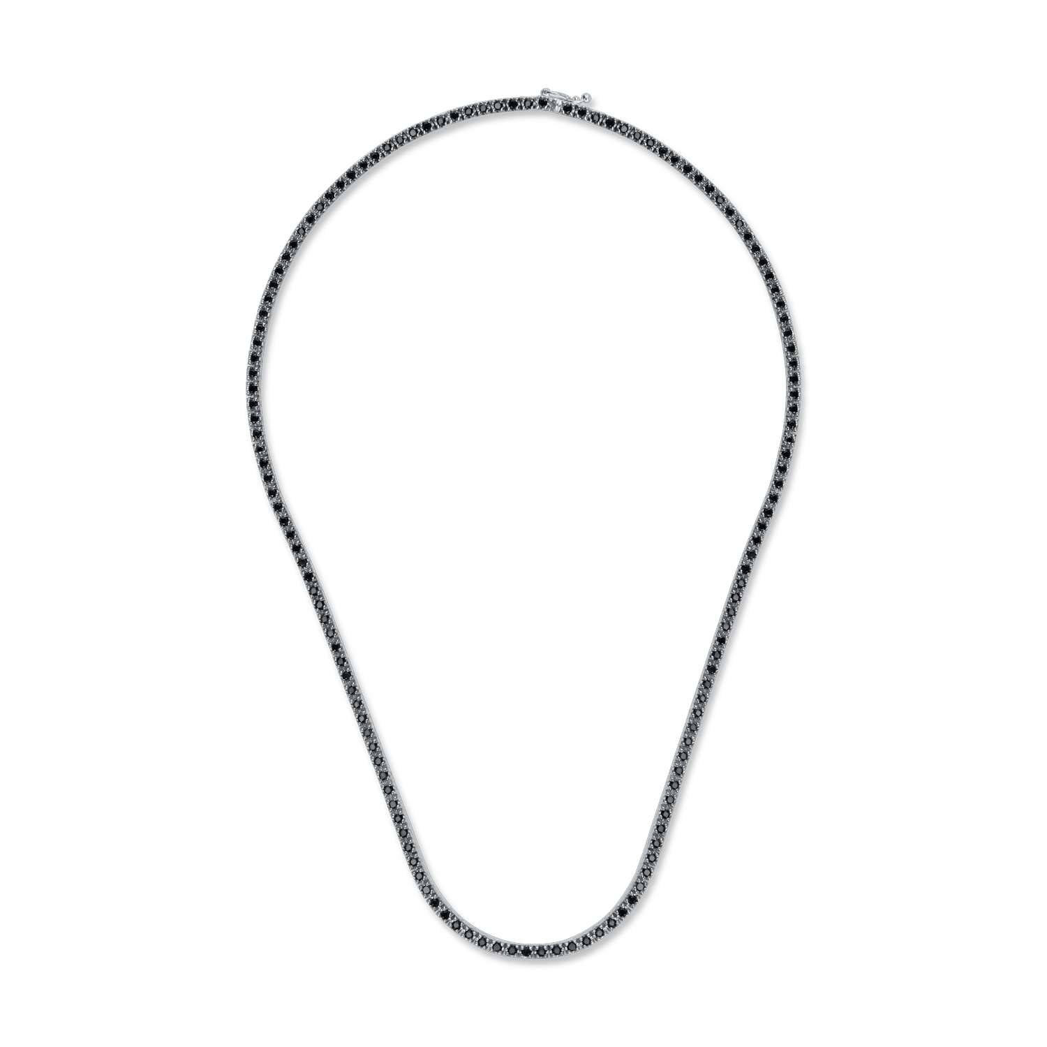 Colier tennis din aur alb-negru cu diamante negre de 5.05ct Colier tennis din aur alb-negru cu diamante negre de 5.05ct