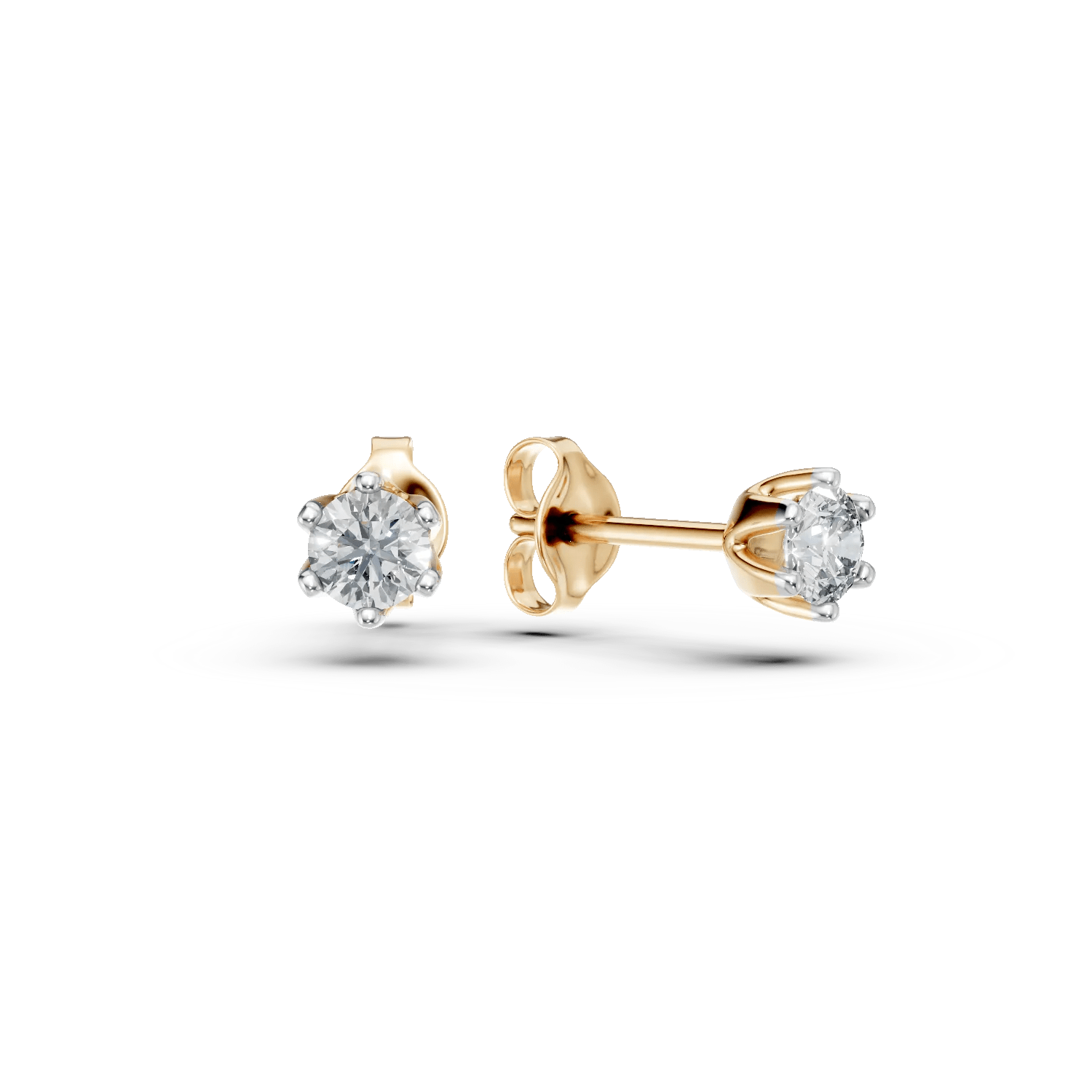 Cercei aur galben cu diamante solitaire 0.4ct Cercei aur galben cu diamante solitaire 0.4ct