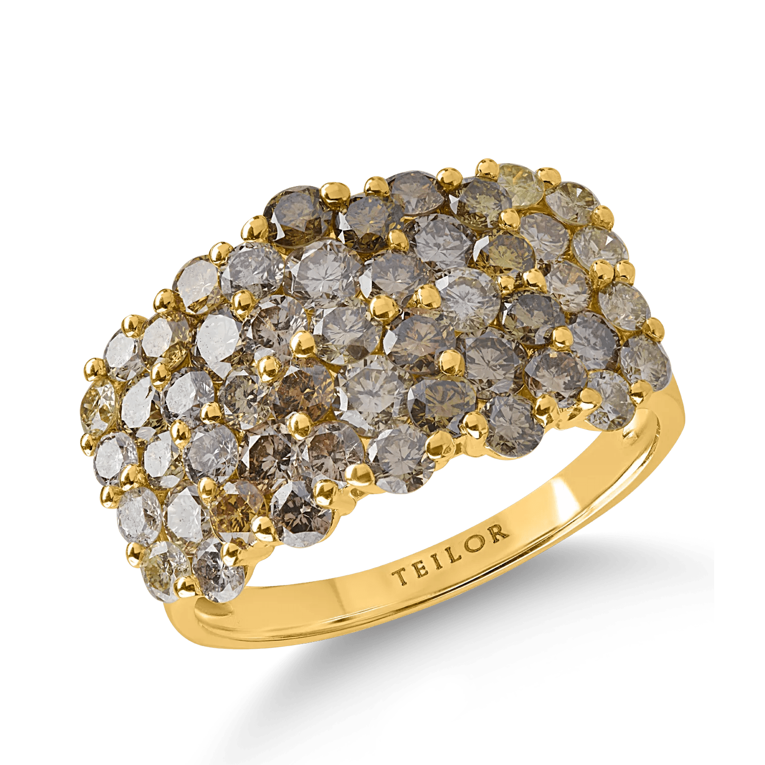 Inel din aur galben cu diamante multicolore de 2.91ct Inel din aur galben cu diamante multicolore de 2.91ct