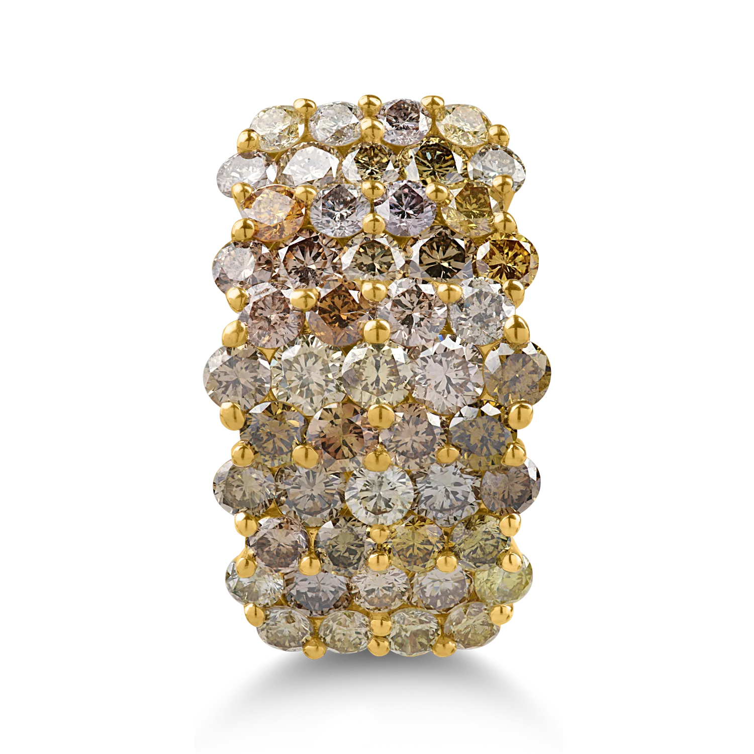 Inel din aur galben cu diamante multicolore Inel din aur galben cu diamante multicolore