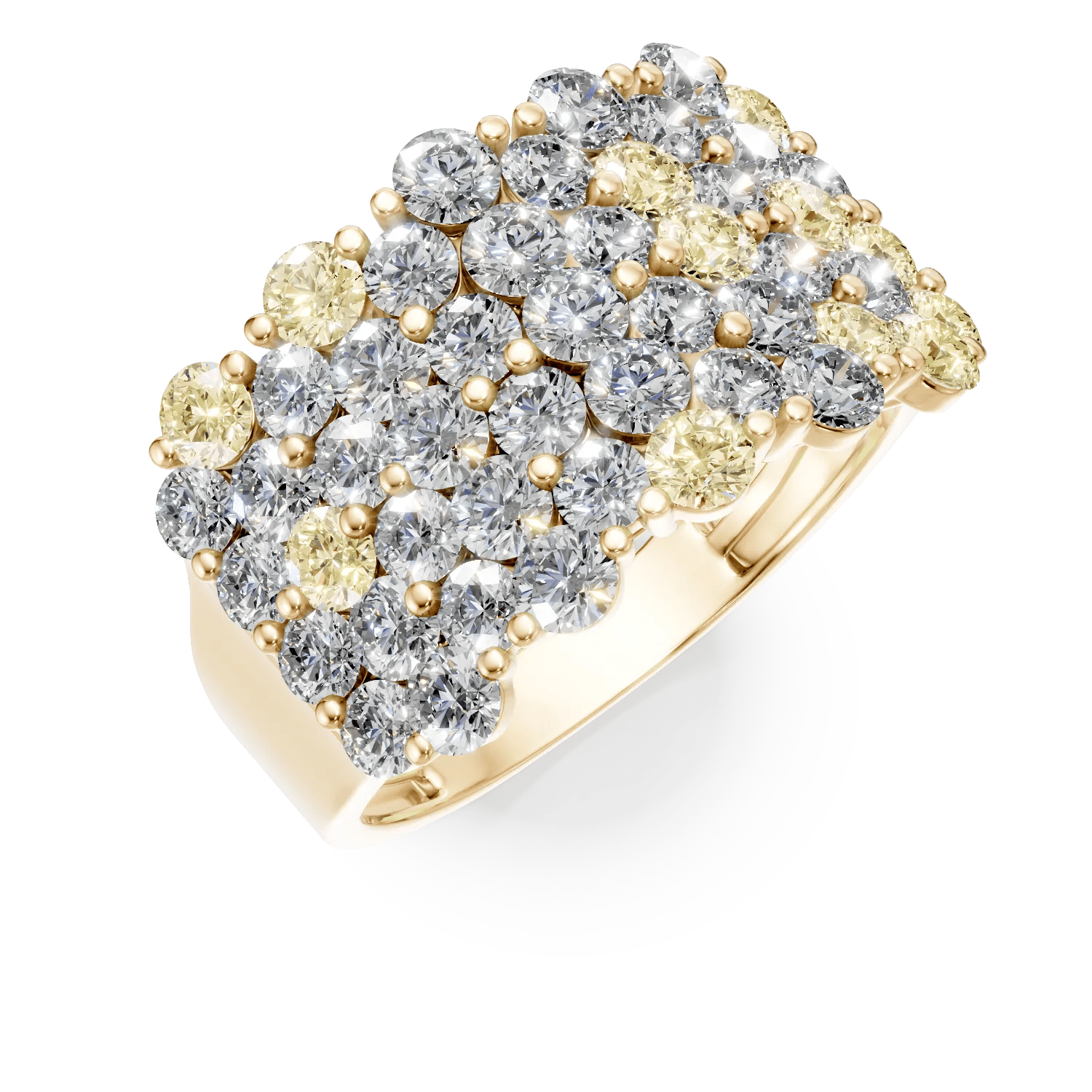 Inel din aur galben cu diamante multicolore de 2.91ct – Teilor Inel din aur galben cu diamante multicolore de 2.91ct – Teilor