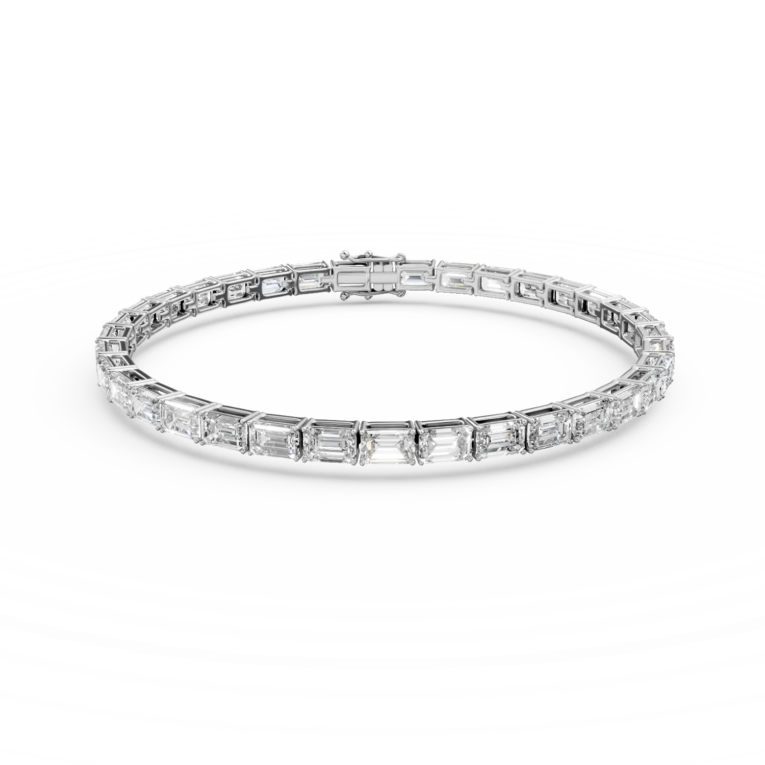 Brățară tennis din aur alb cu diamante de 8.5ct create în laborator Brățară tennis din aur alb cu diamante de 8.5ct create în laborator